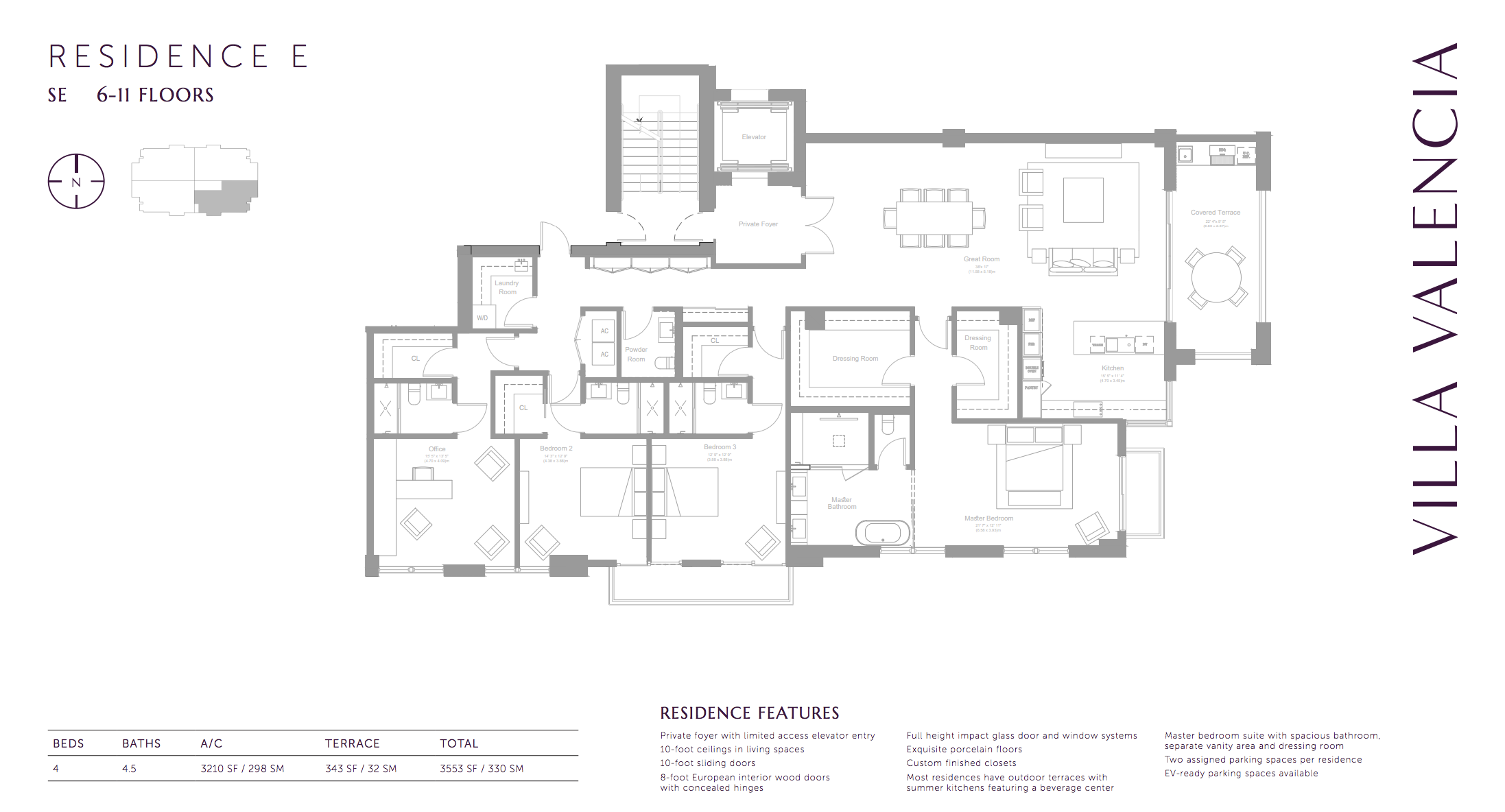 Villa Valencia Residence E | Floor 6-11 | 4 Bedrooms