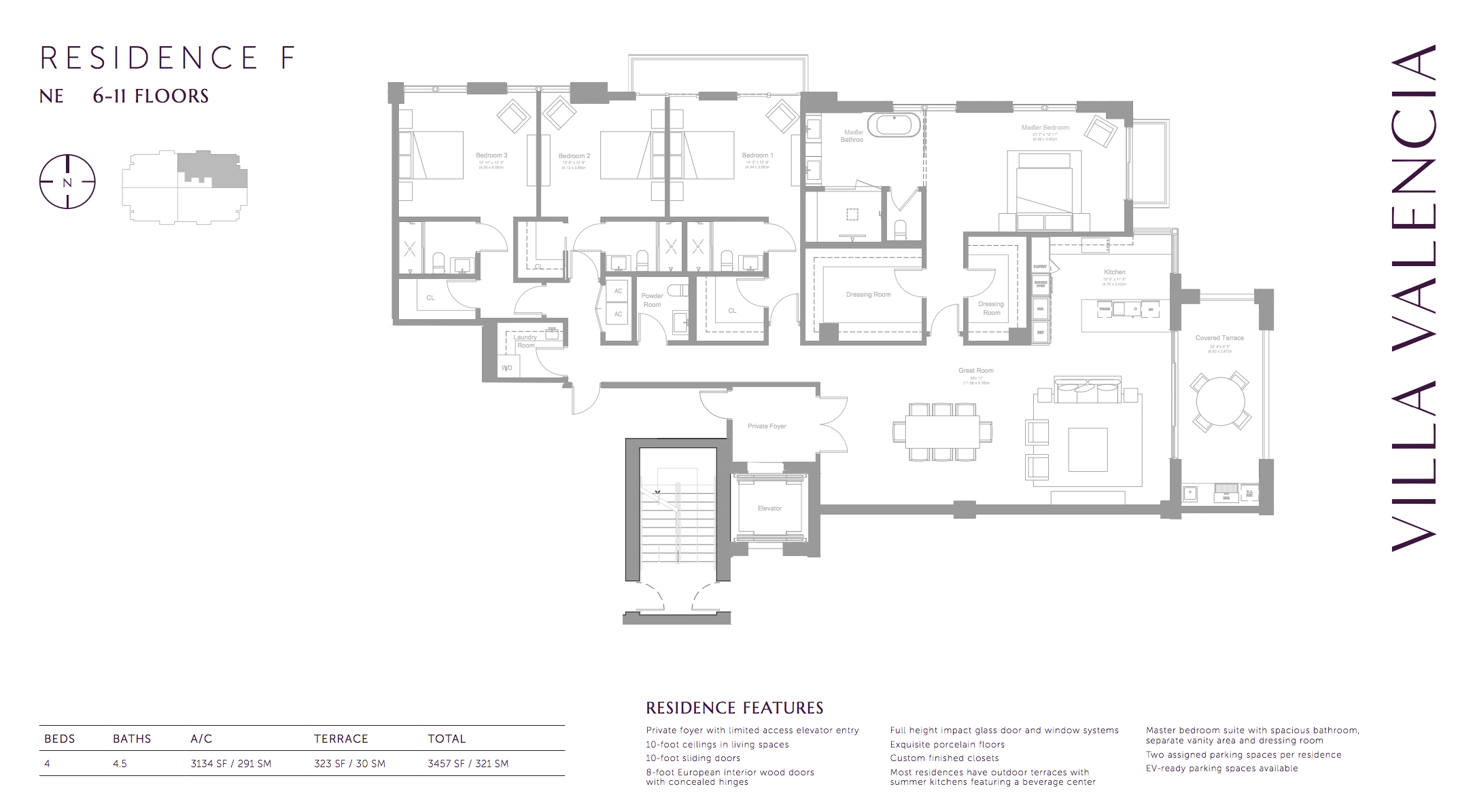 Villa Valencia Residence F | Floor 6-11 | 4 Bedrooms