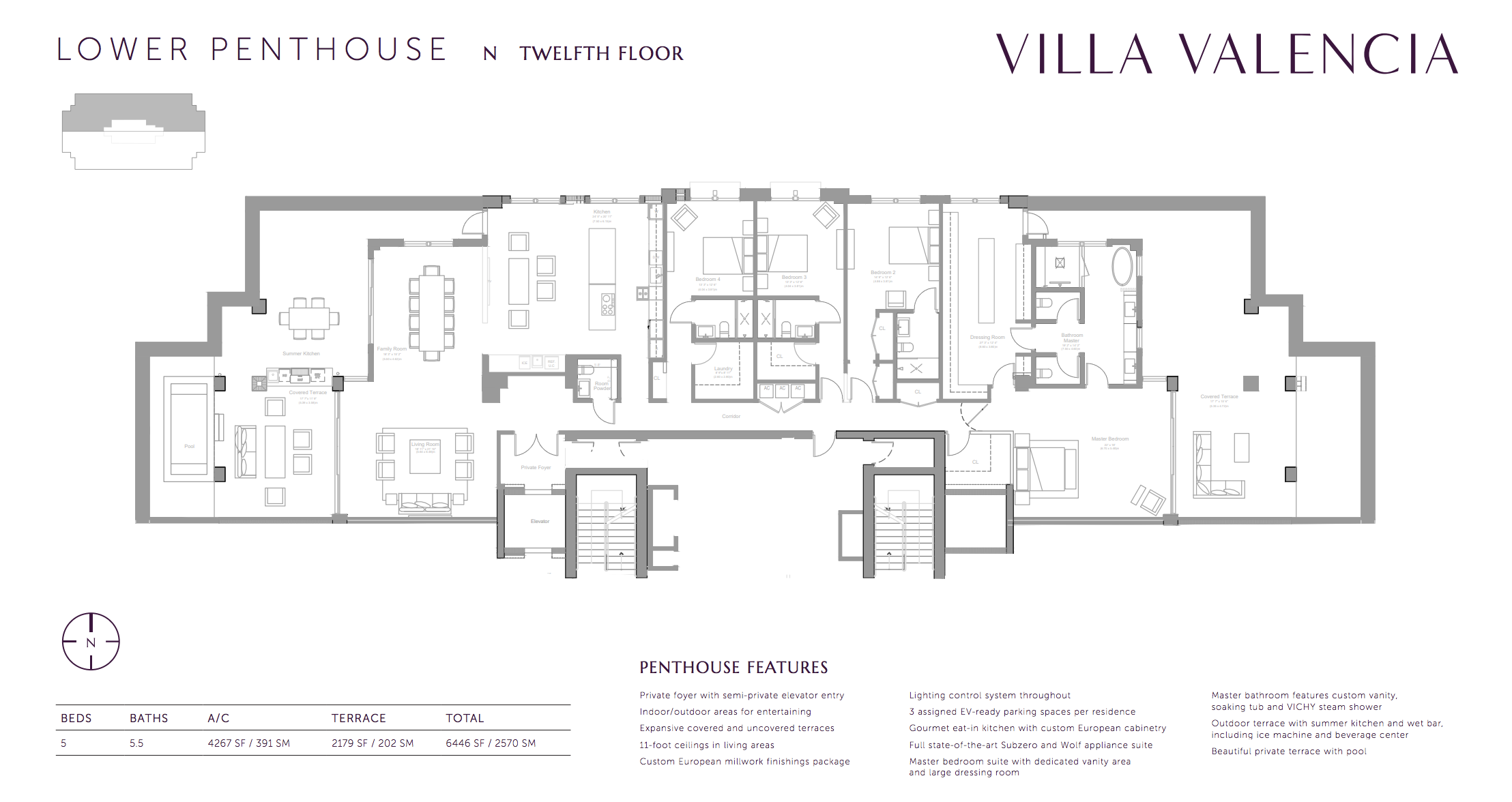 Villa Valencia Lower Penthouse North 12th Floor