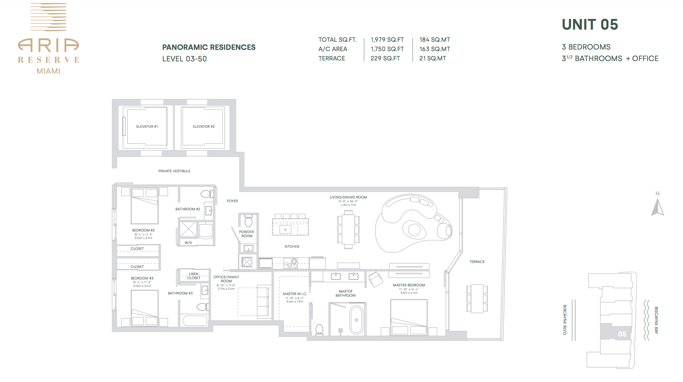 Aria Reserve Line 05 | 3 Bedrooms + Office | 3.5 Bathrooms 