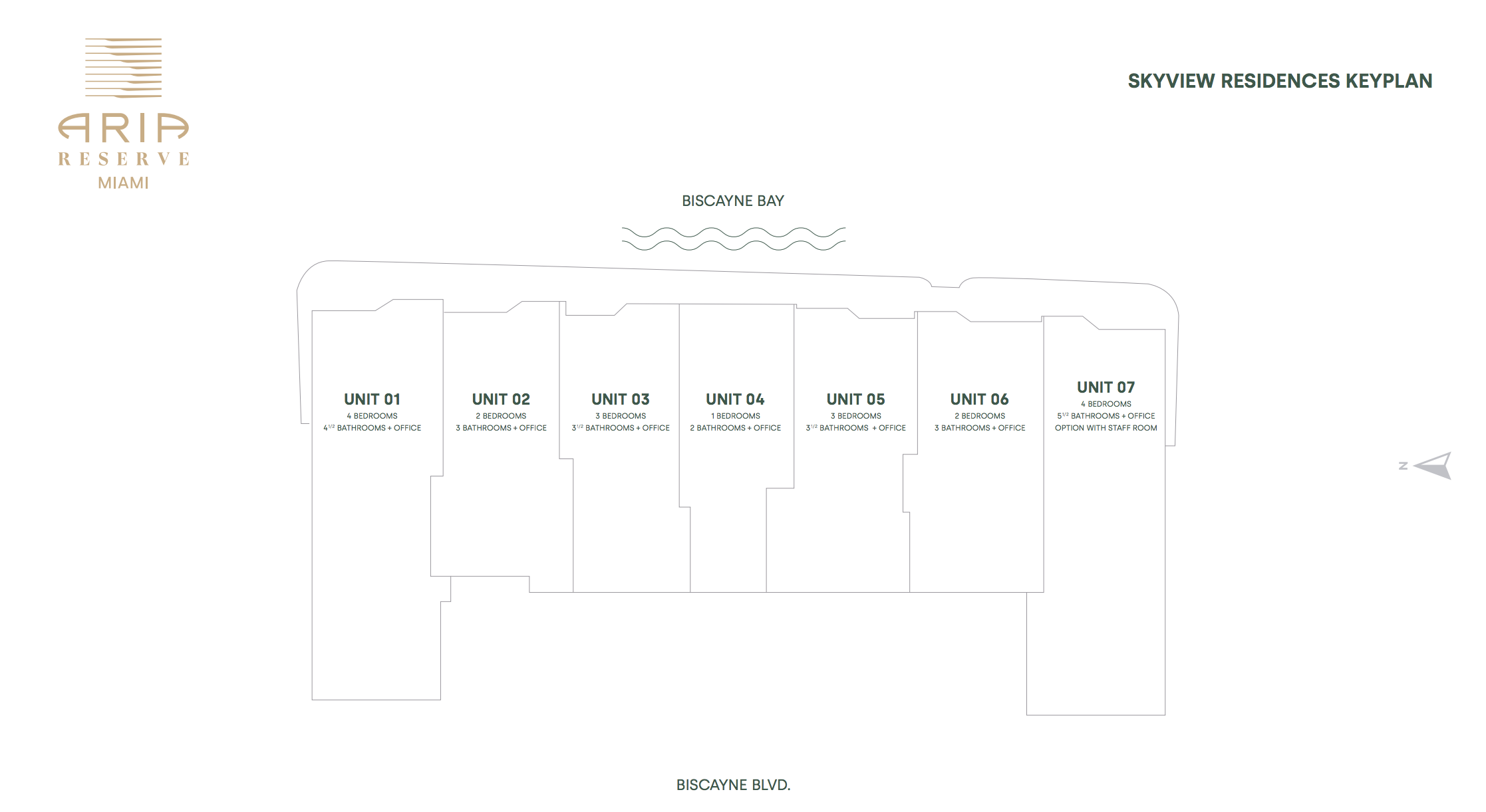 Aria Reserve Key Floor Plan Sky View Residences (Floors 51-56)