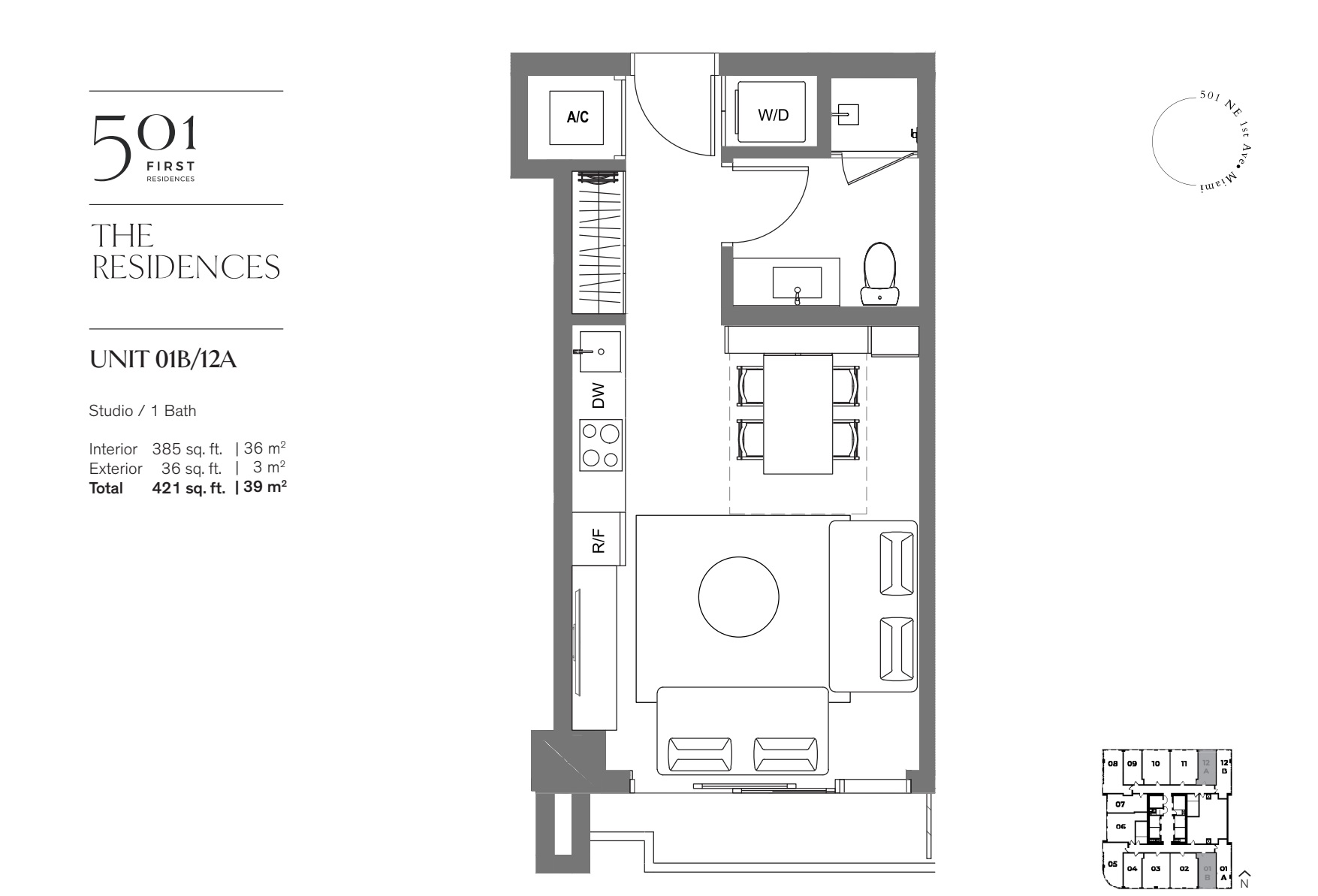 501 FIRST Residences Unit 01B 12A