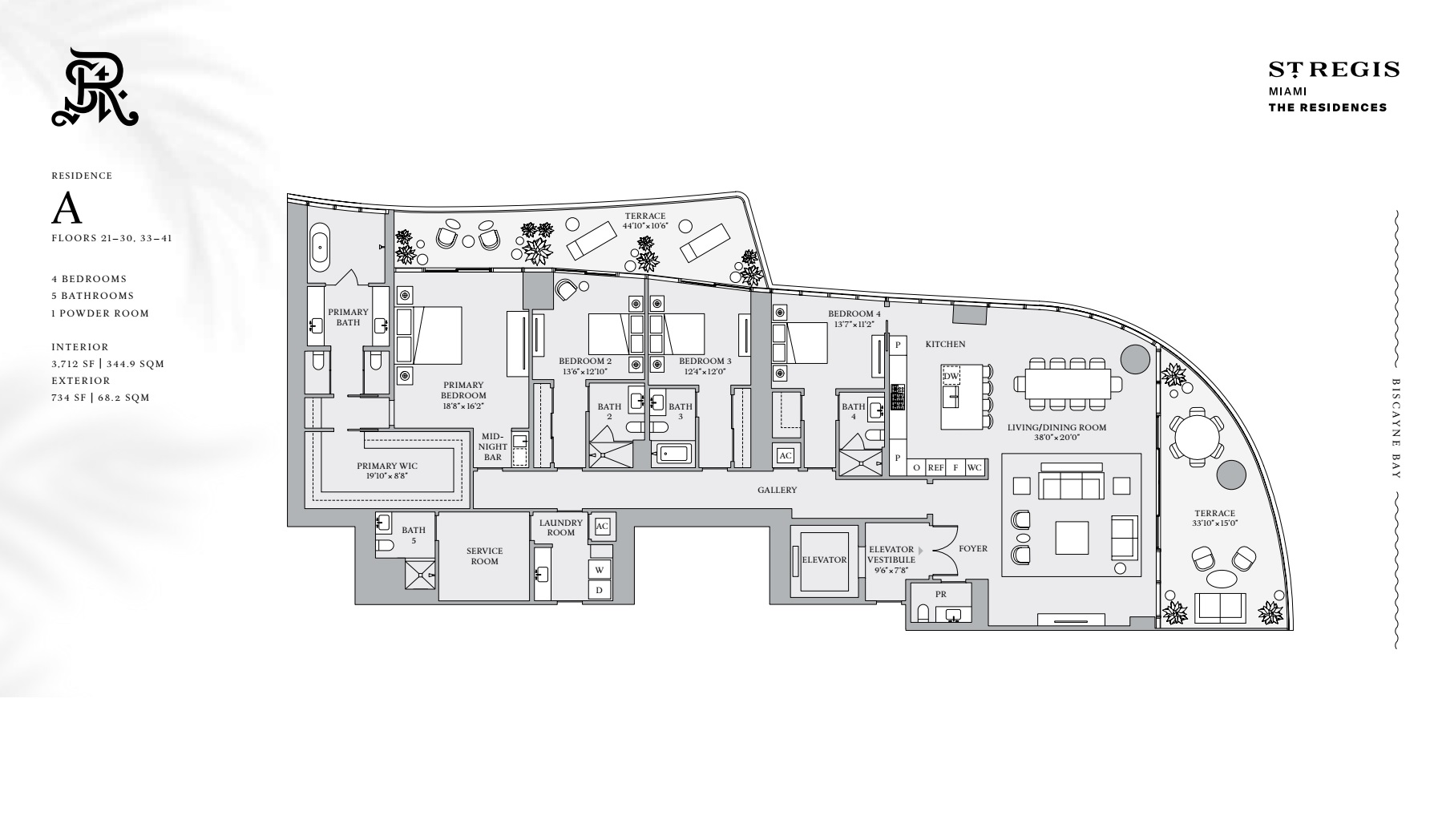 St. Regis Miami Residence A (Floors 21-30, 33-41)