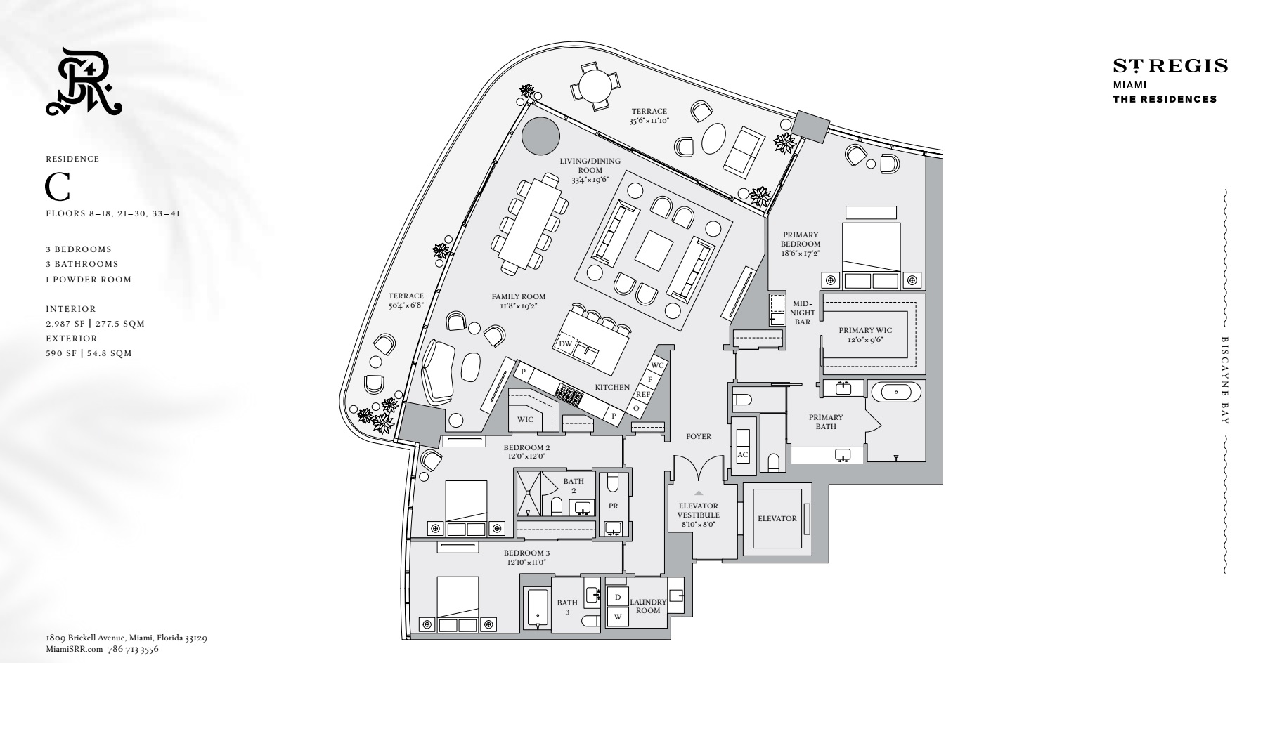 St. Regis Miami Residence C (Floors 8-18, 21-30, 33-41 )
