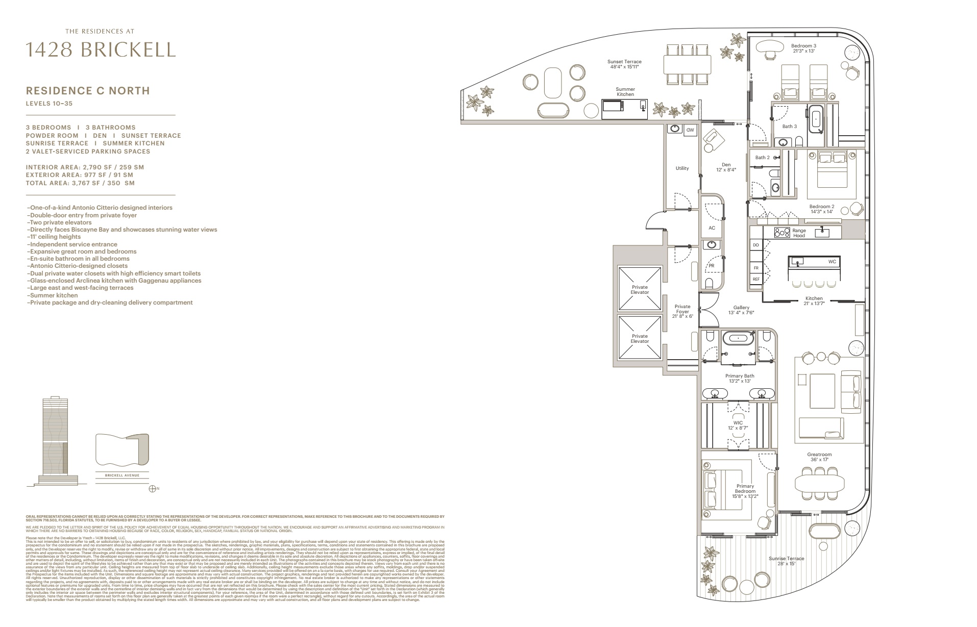1428 Brickell Floorplan C North