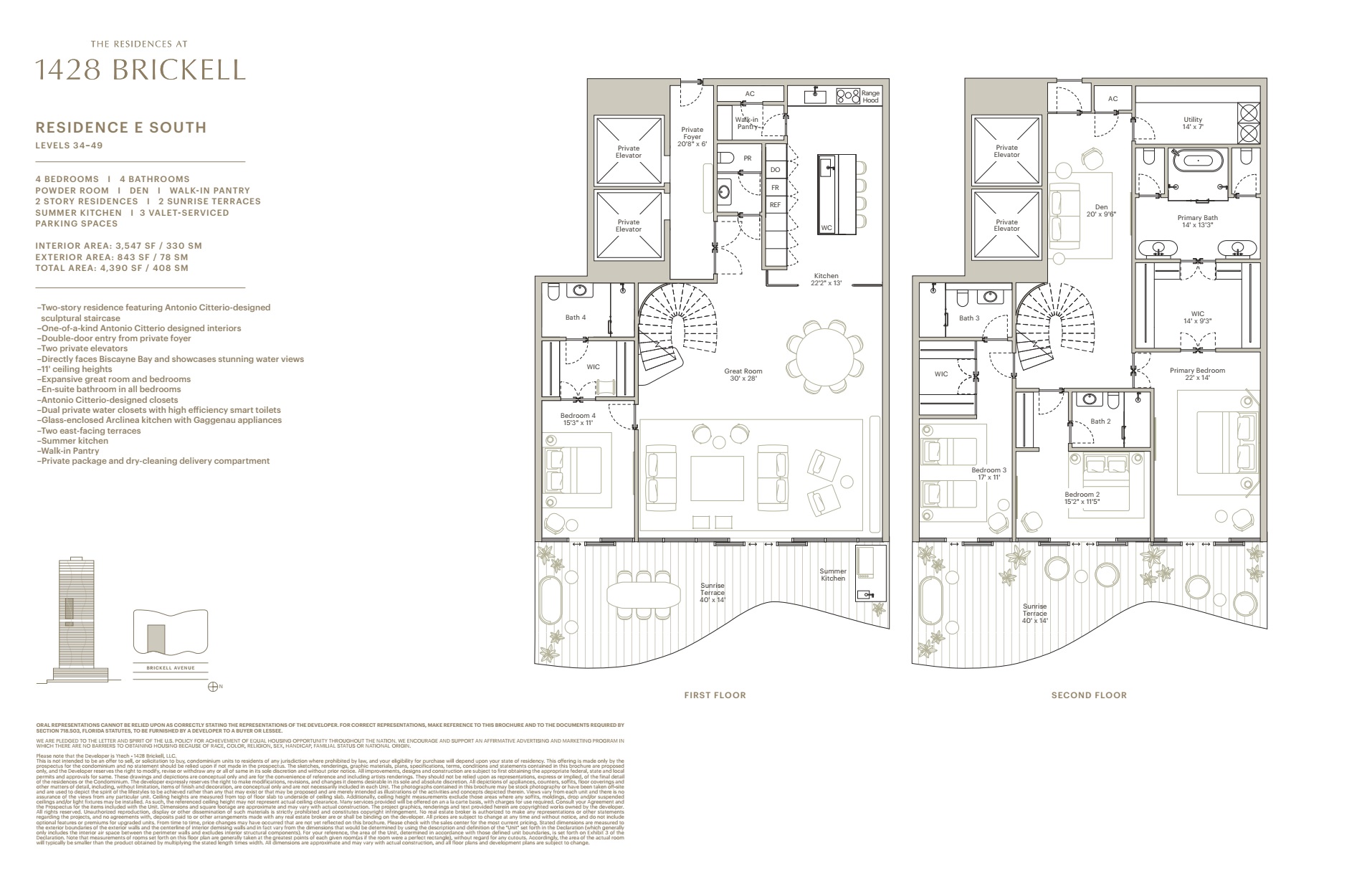 1428 Brickell Floorplan E South