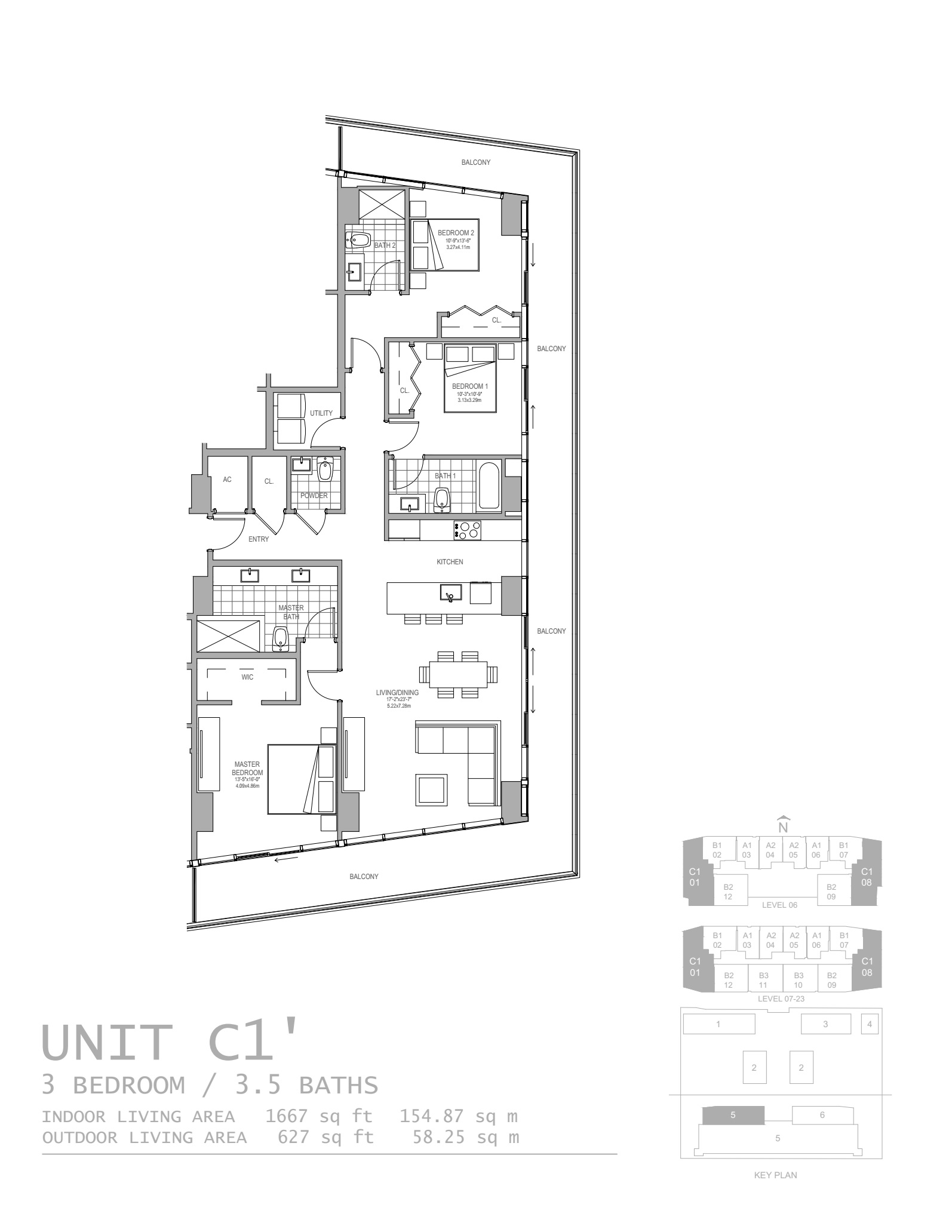 Oasis Hallandale_floorplan_Unit C1-2