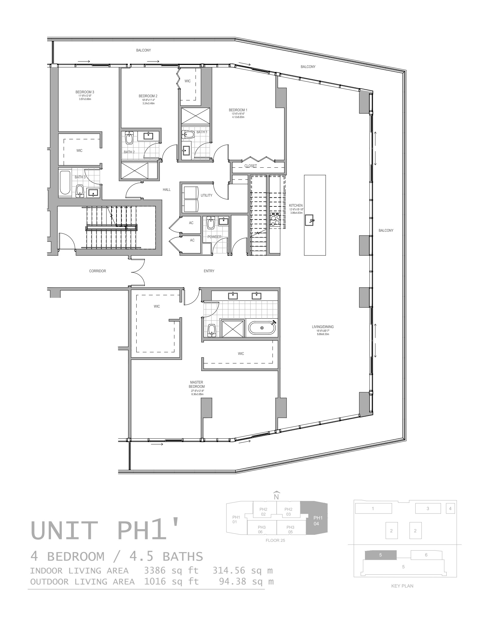 Oasis Hallandale_floorplan_Unit PH1 24