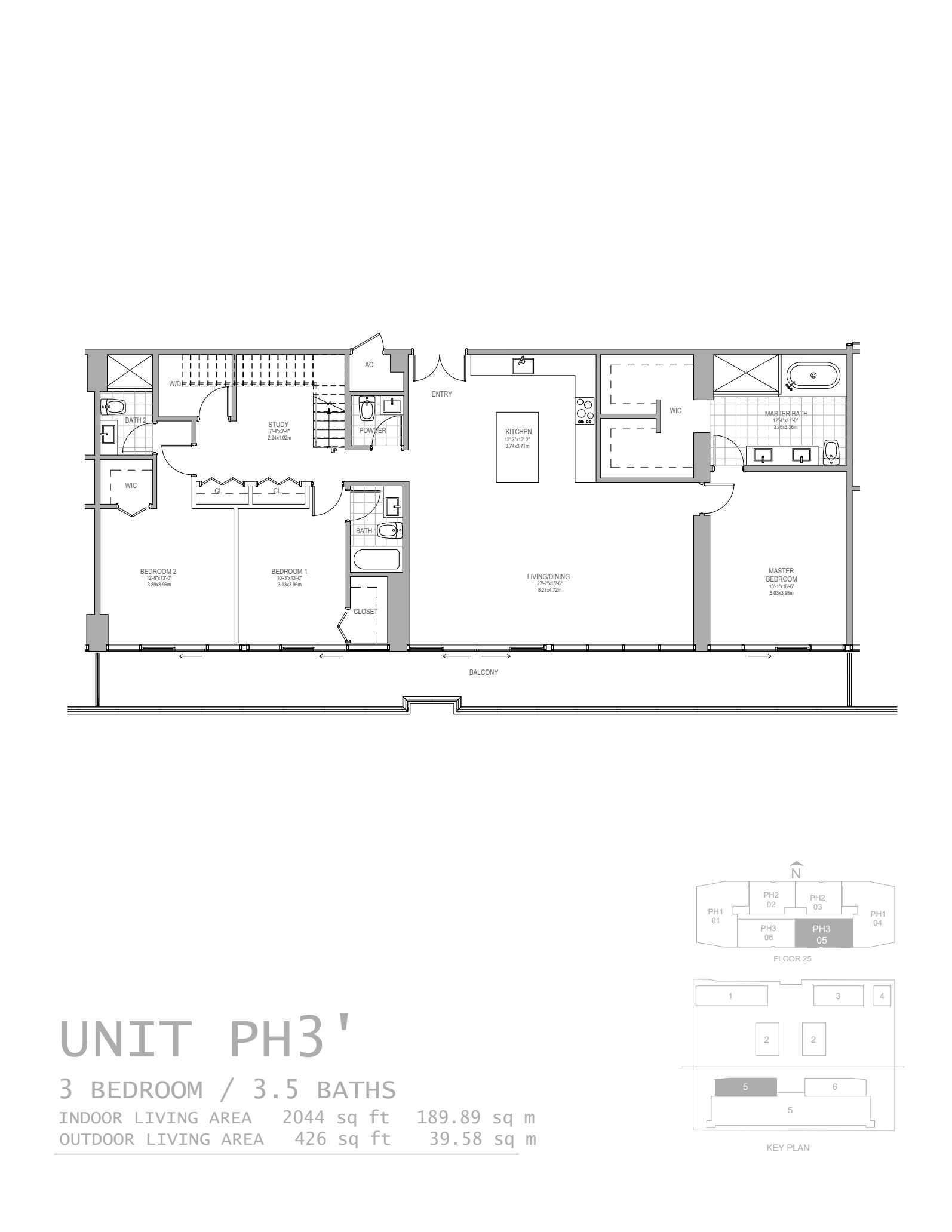 Oasis Hallandale_floorplan_Unit PH3 25
