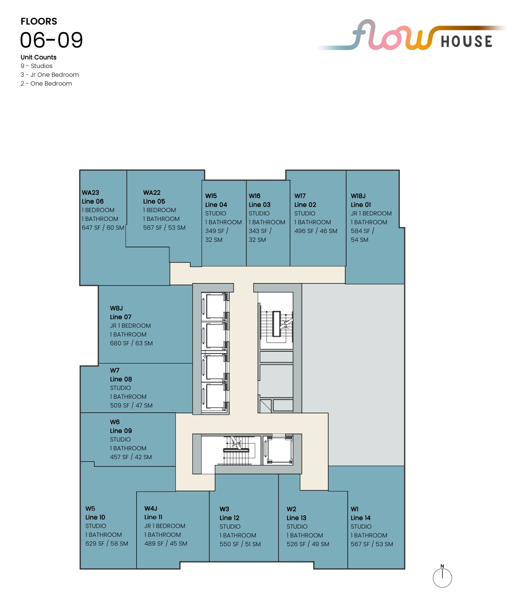 Residential Key Plans_Floors 06-09
