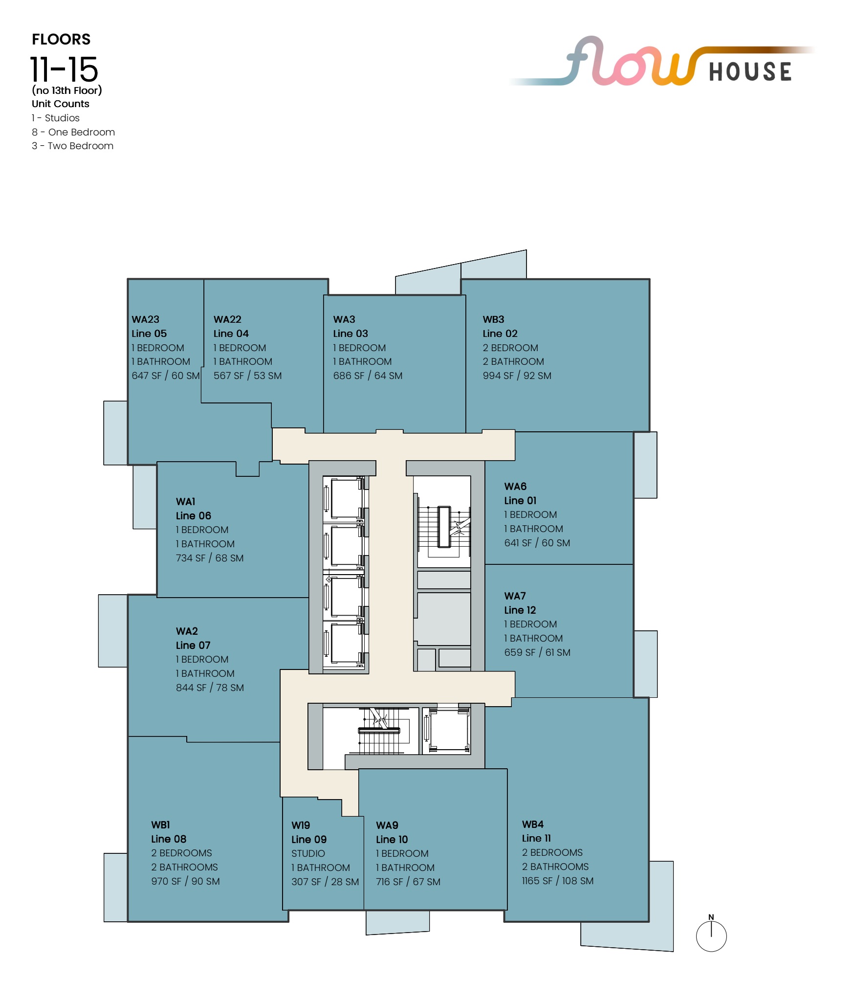 Residential Key Plans_Floors 11-15