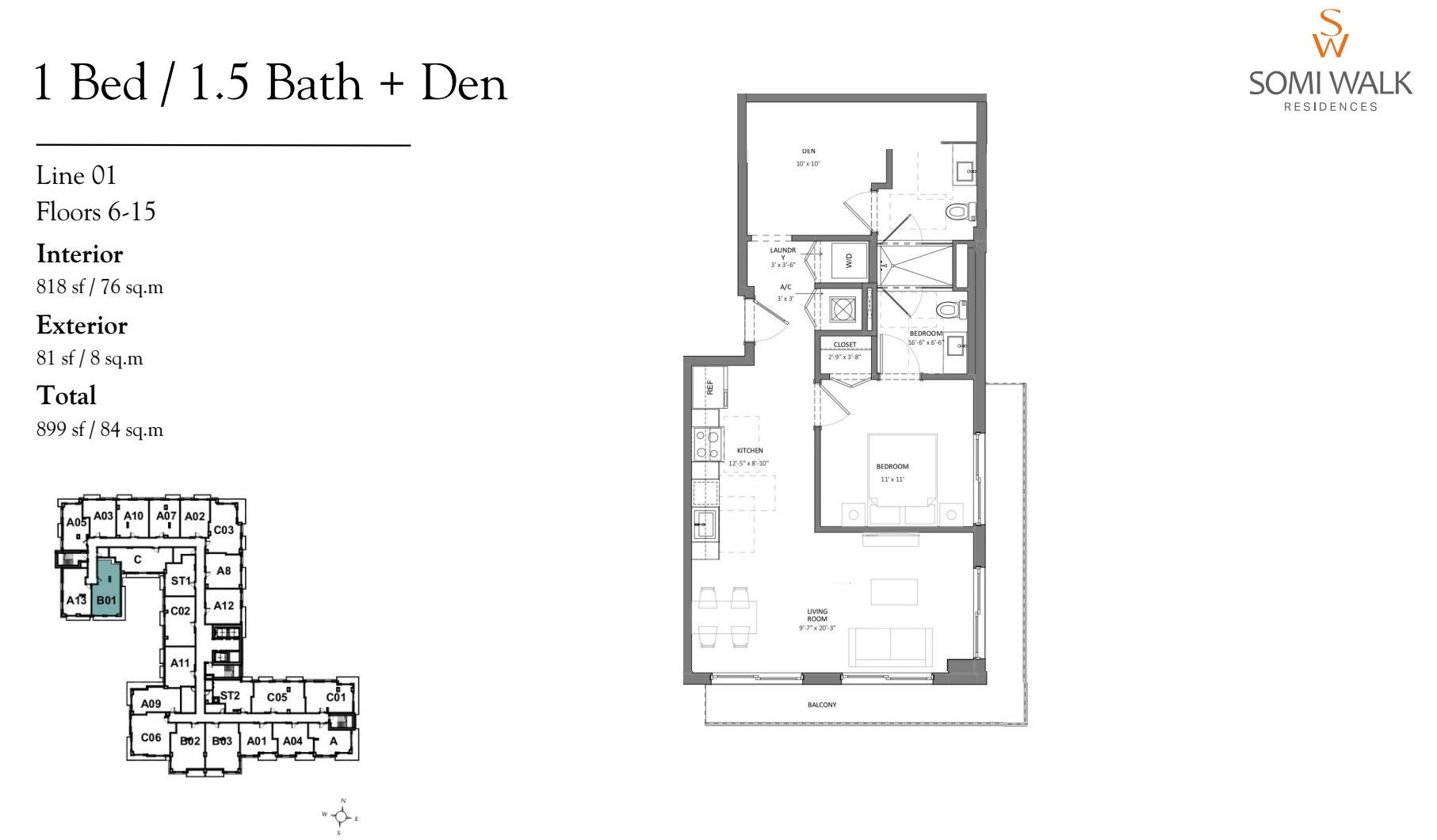LINE 01 FLOORS 6-15 - B01