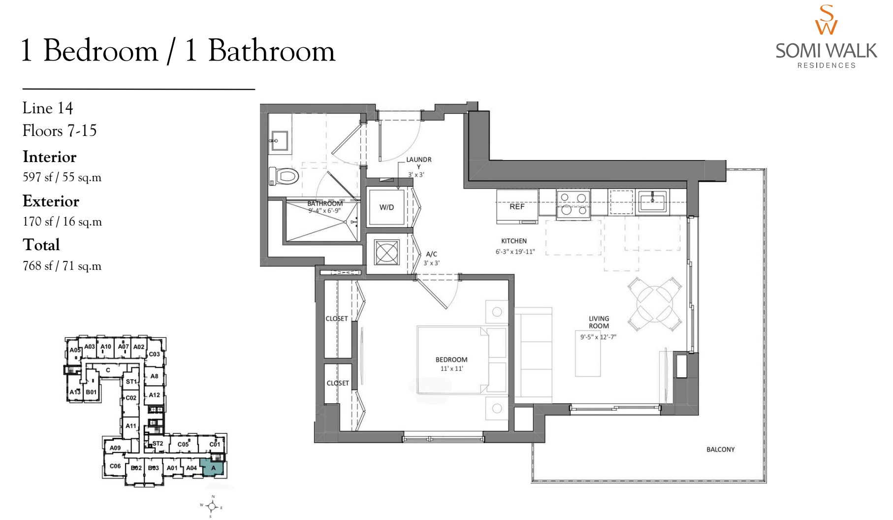 LINE 14 FLOORS 7-15 - A