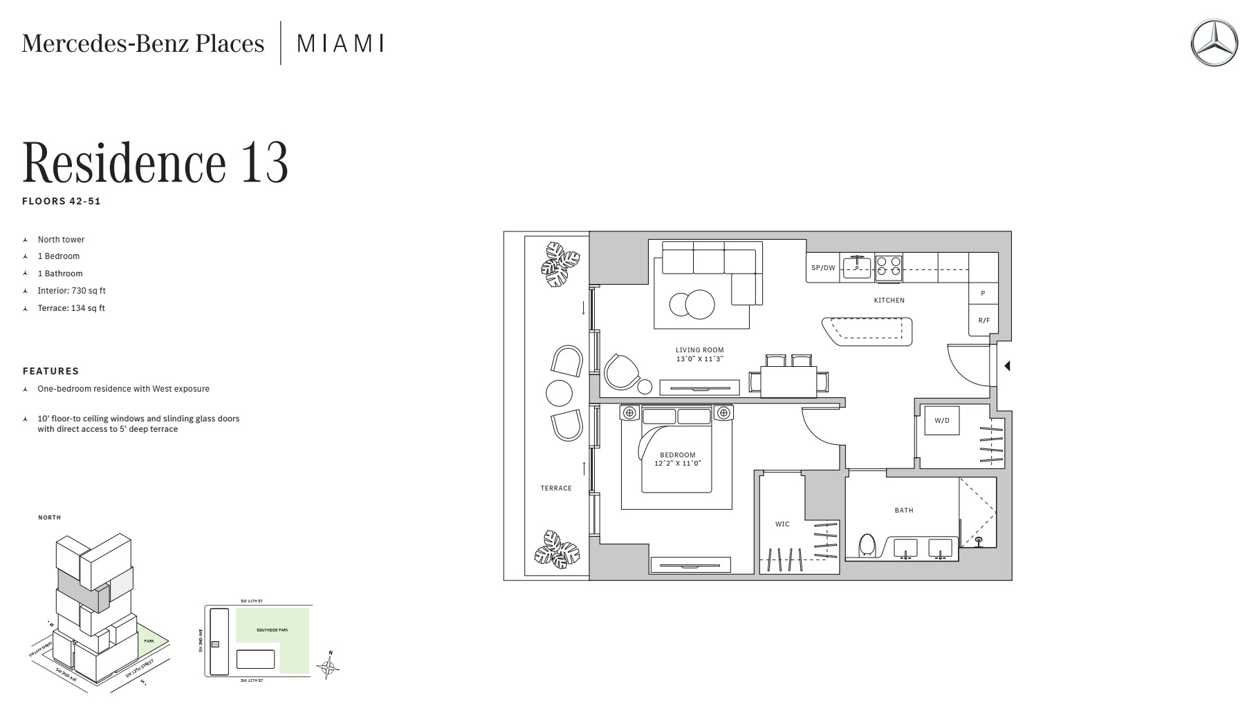 1BD - Residence 13 - Level 42-51 - N-T2