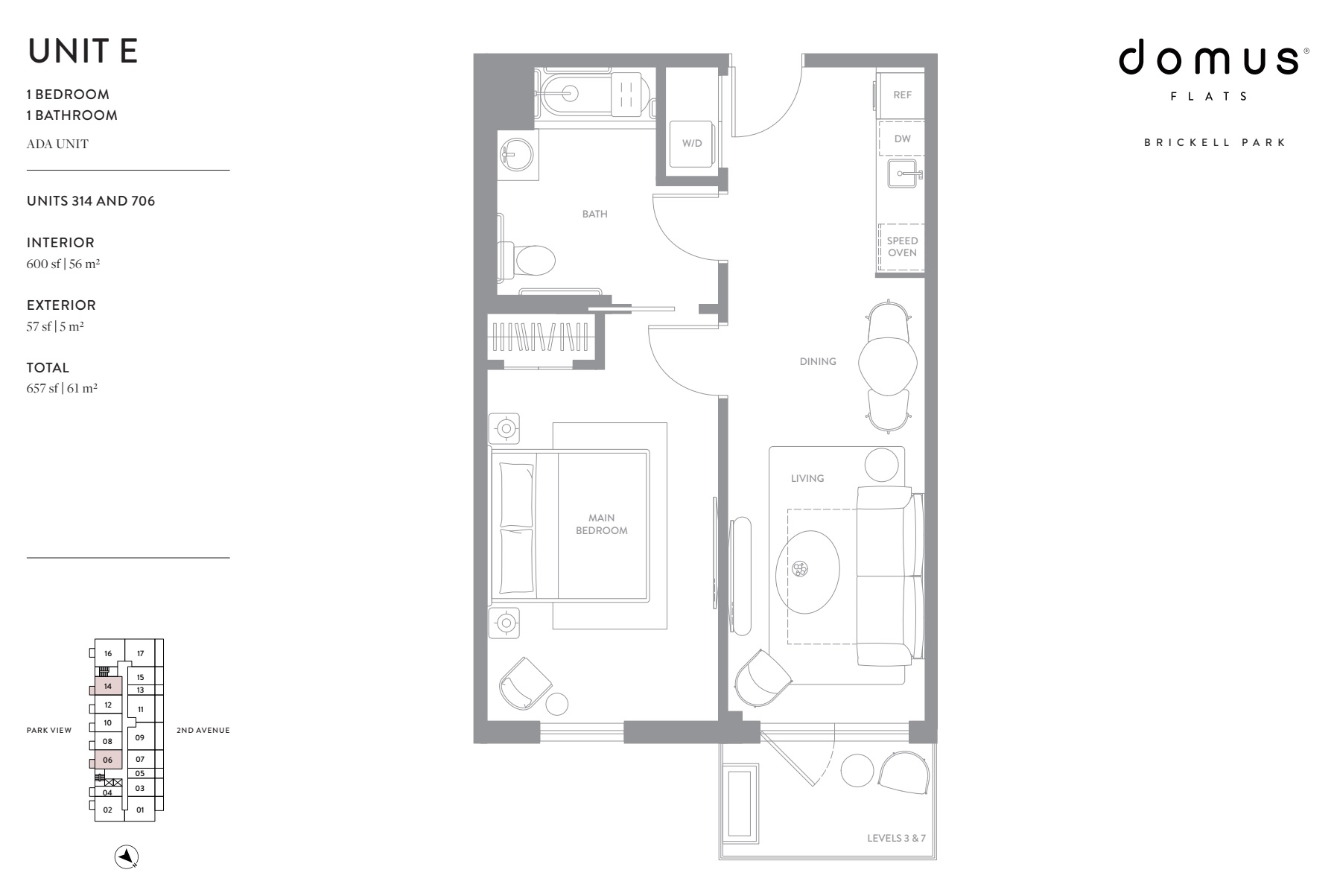 Unit E ADA 1-1 314, 706 & 807 Domus