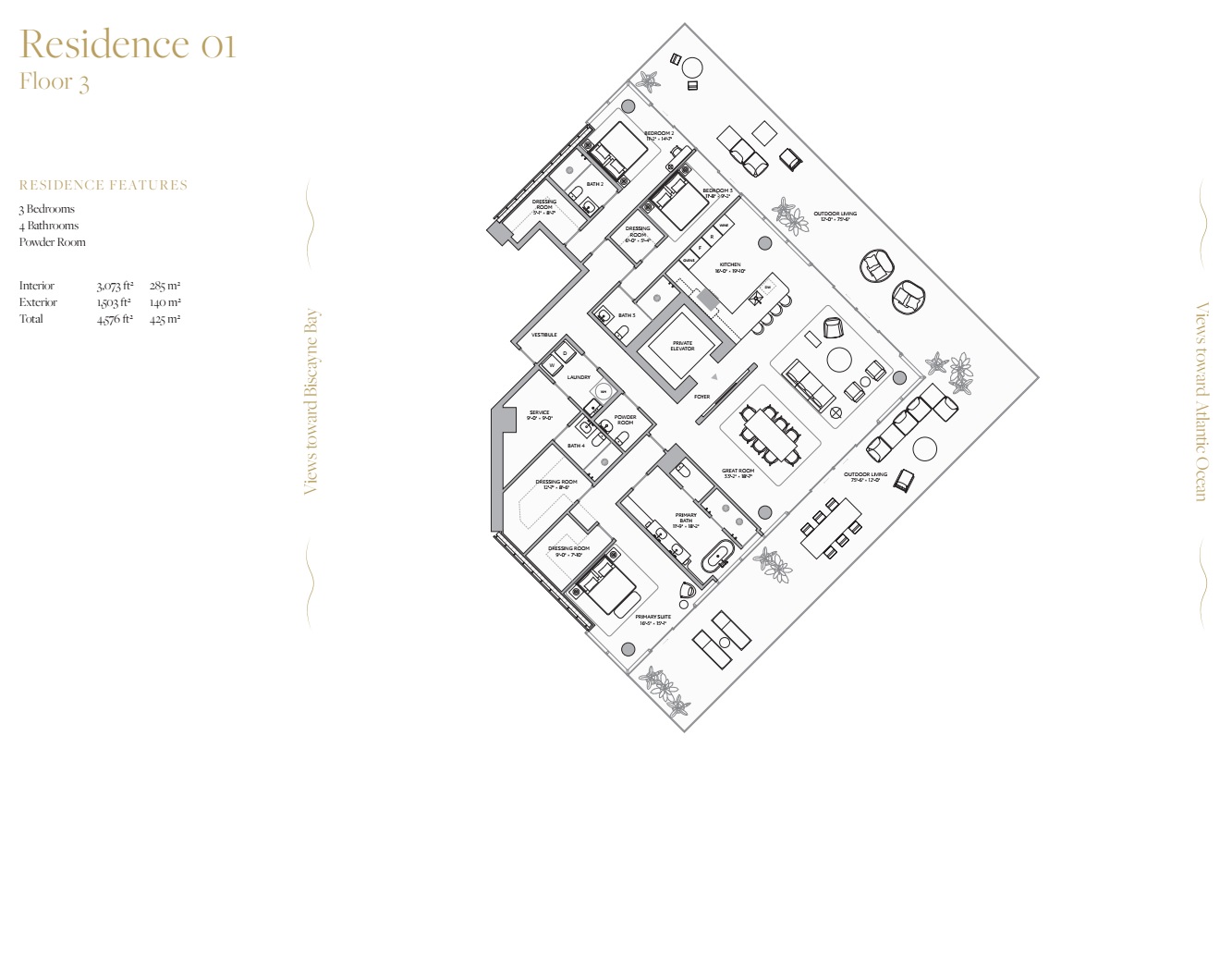 Residence 01_Floor 3_3 bed 4 bath