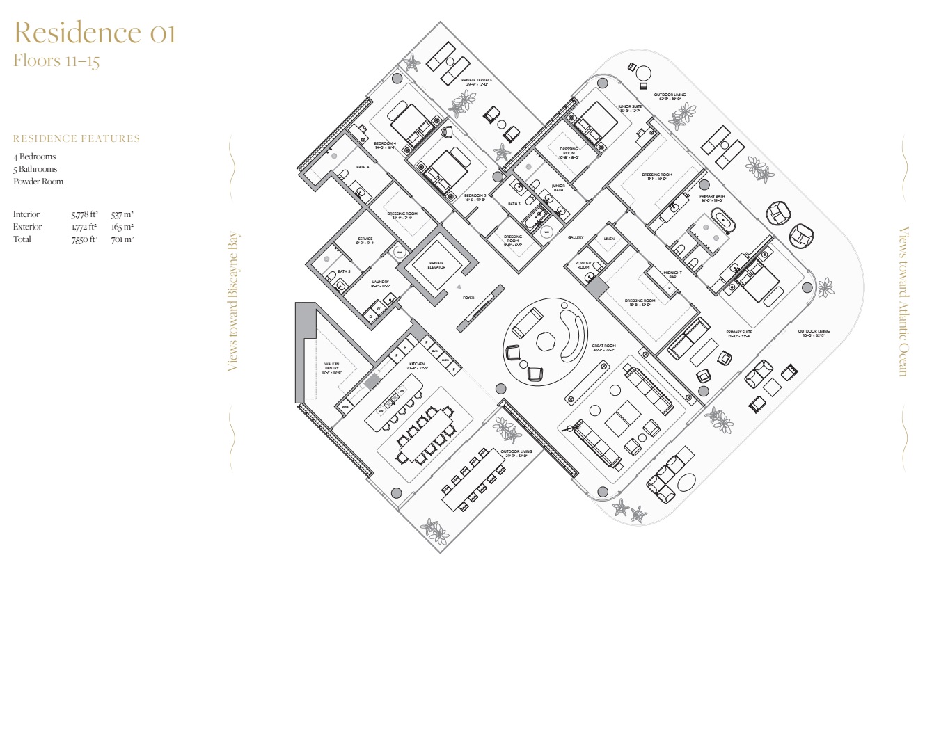 Residence 01_Floors 11-15_4 bed 5 bath