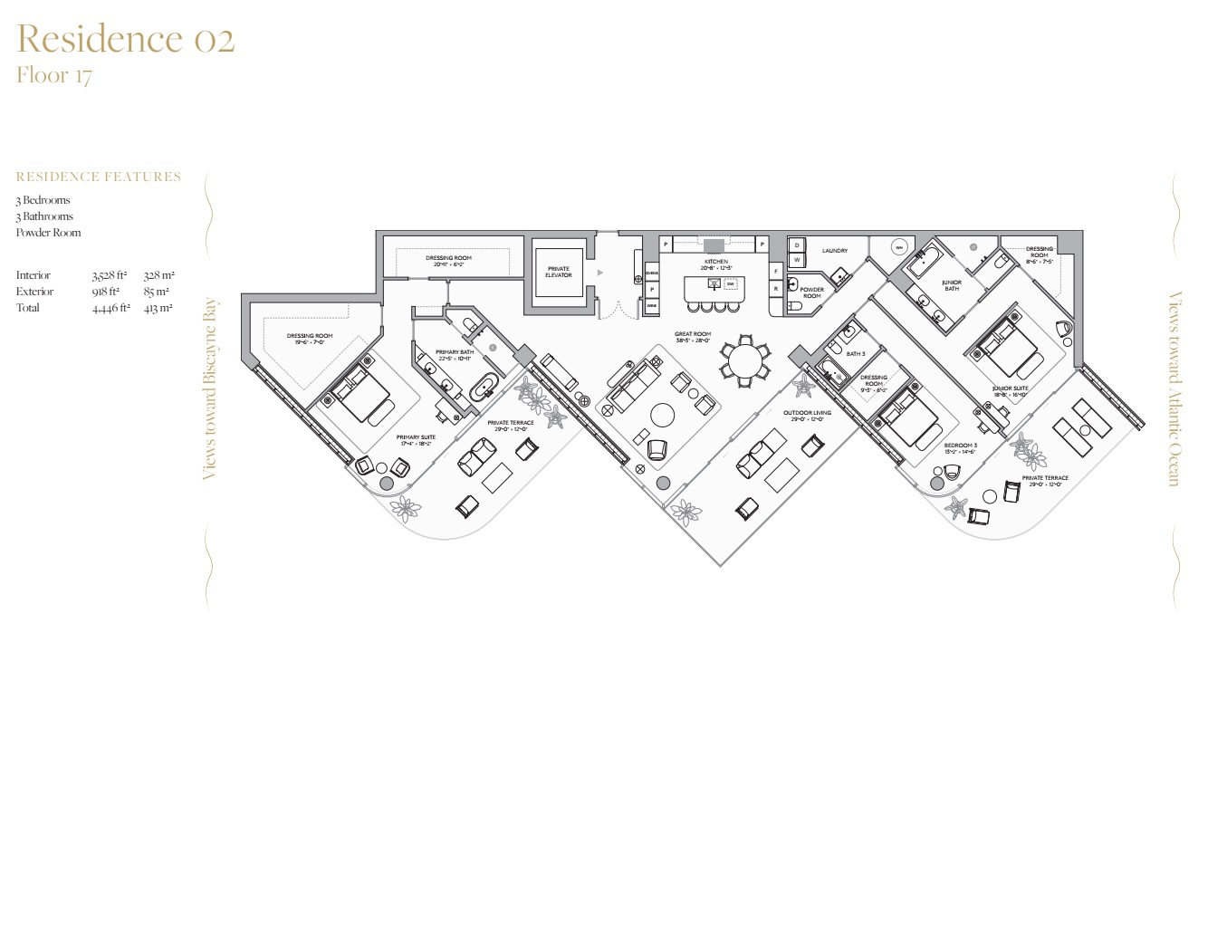 Residence 02_Floor 17_3 bed 3 bath