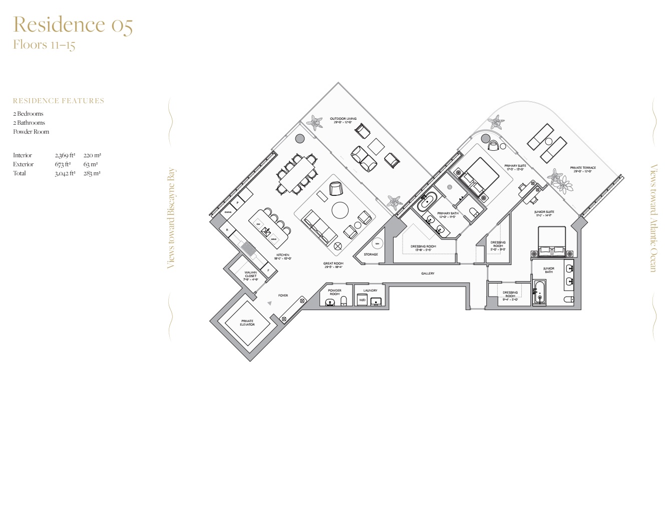 Residence 05_Floors 11-15_2 bed 2 bath
