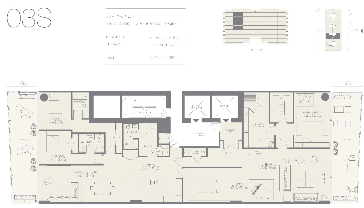 Oceana Bal Harbour -03S 3 BED - 4 1/2 BATH