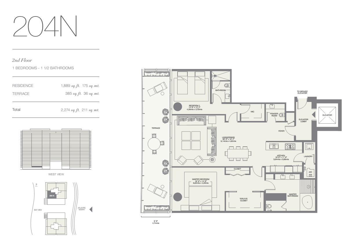 Oceana Bal Harbour -204N 1 BED - 1 1/2 BATH