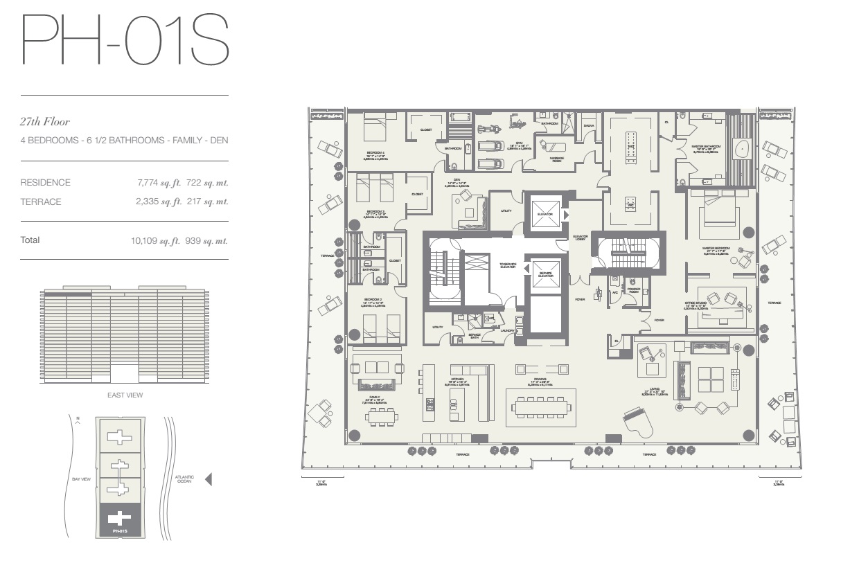 Oceana Bal Harbour -PH-01S 4 BED - 6 1/2 BATH