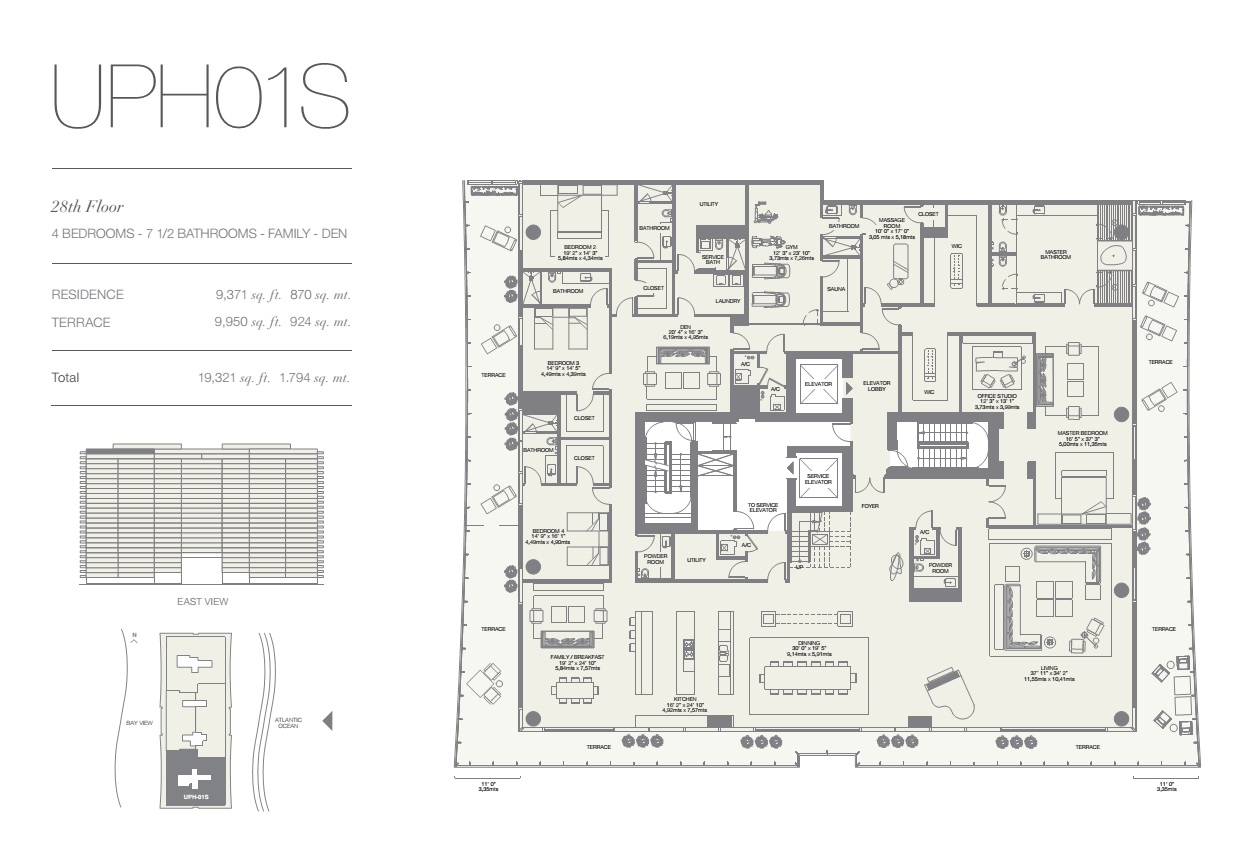 Oceana Bal Harbour -UPH-01S 4 BED - 7 1/2 BATH