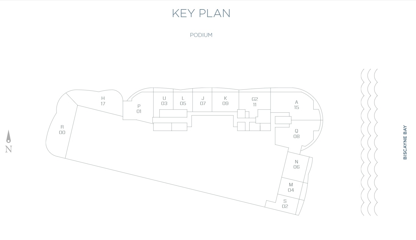 Aria on The Bay Podium Units Key Plan