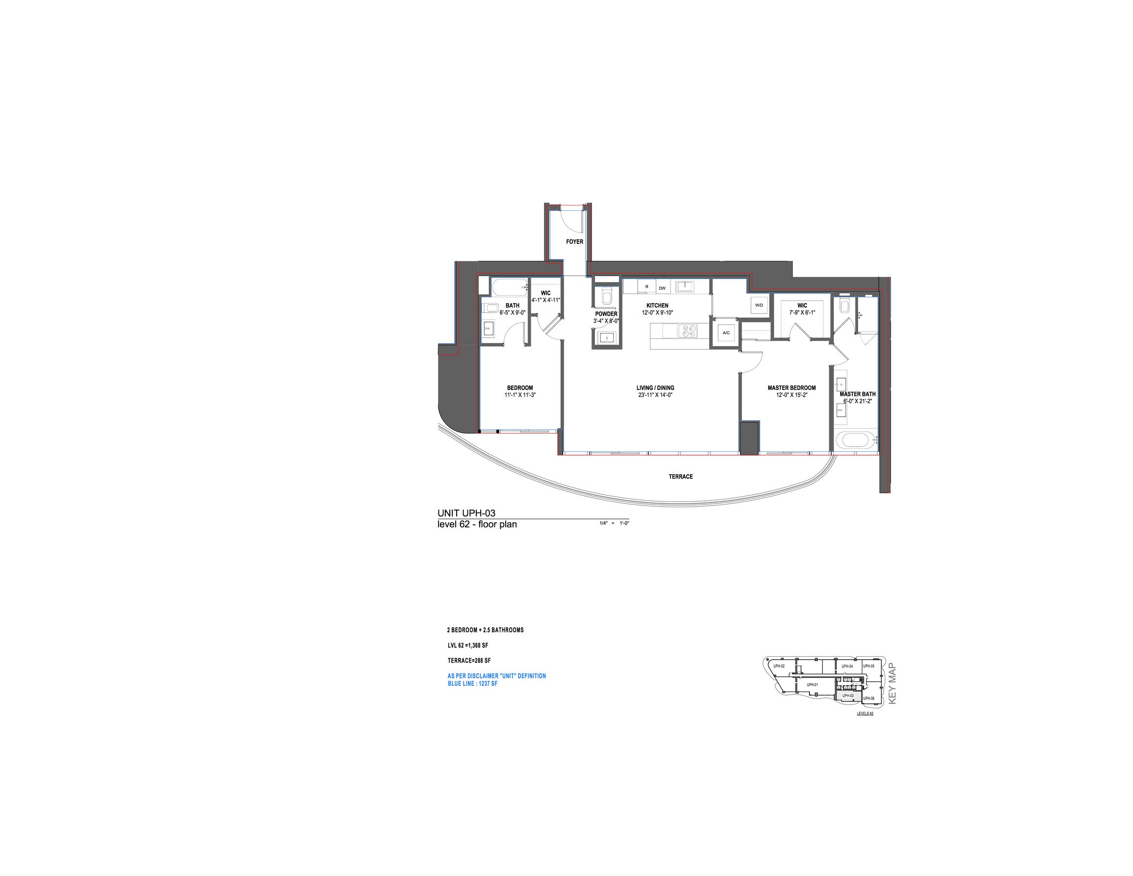 Brickell Flatiron Upper Penthouse 03 Level 62
