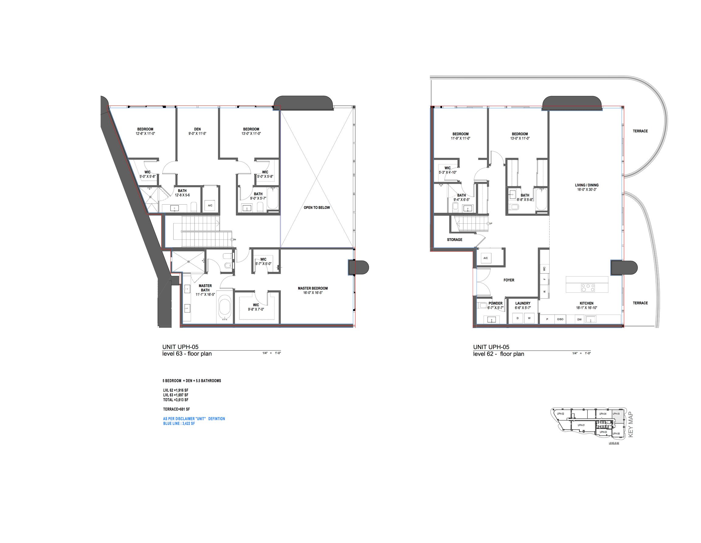 Brickell Flatiron Upper Penthouse 05 Level 62-63