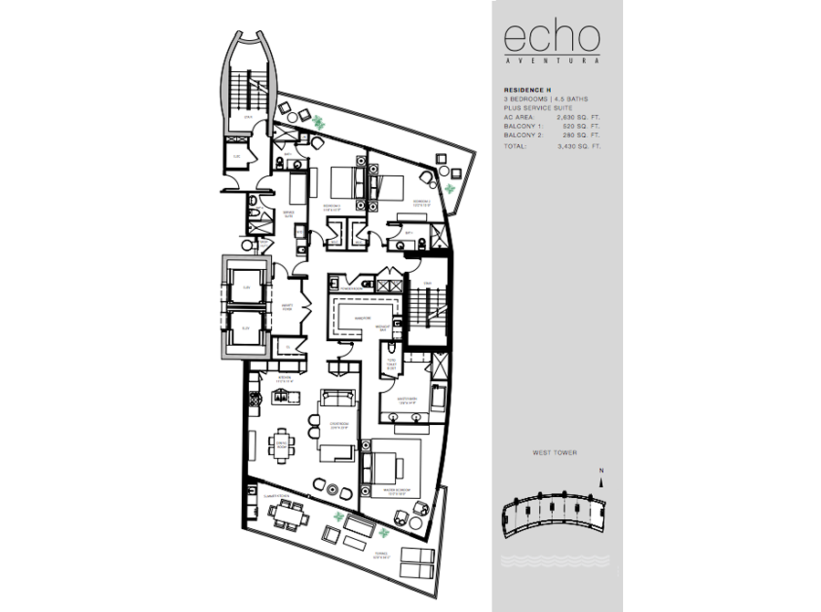Echo Aventura West Tower Residence H