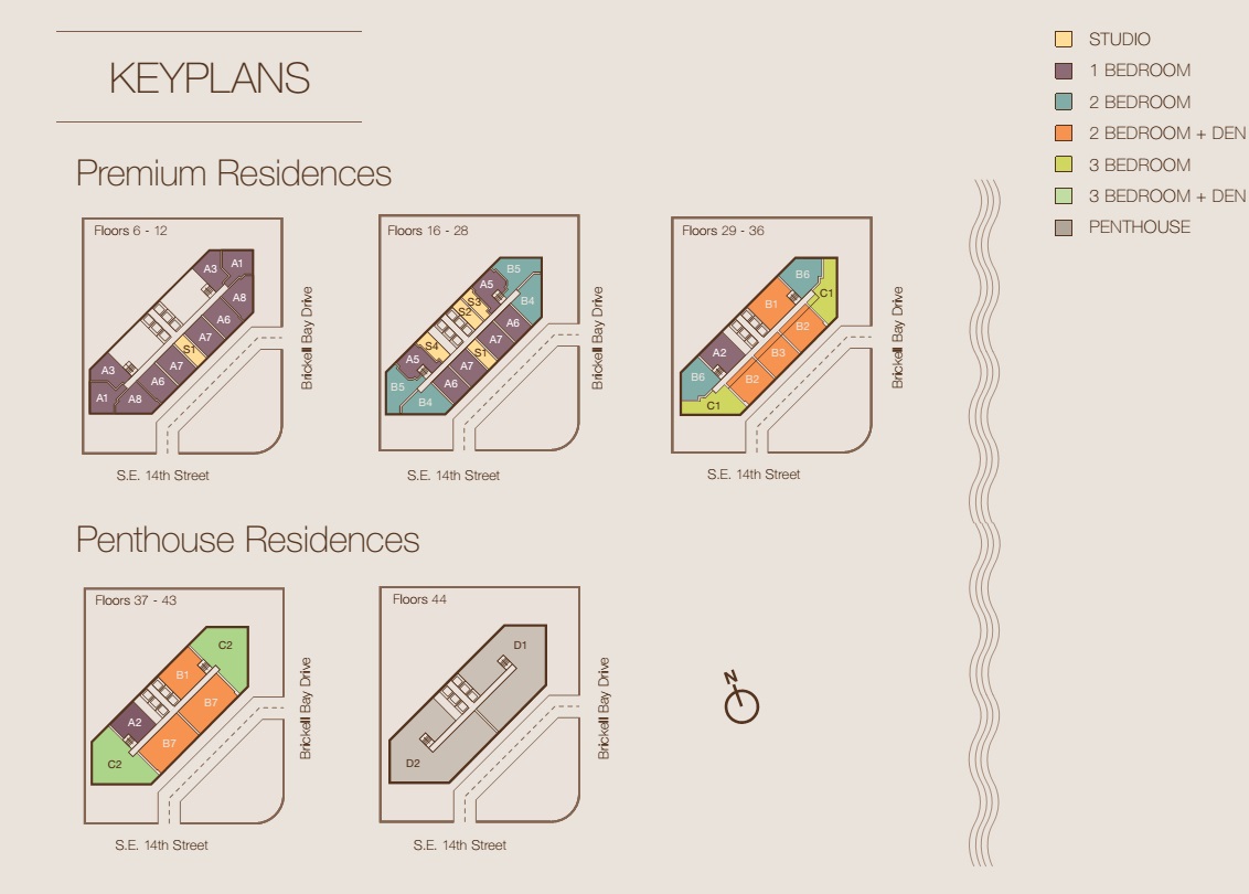 Brickell House Keyplans