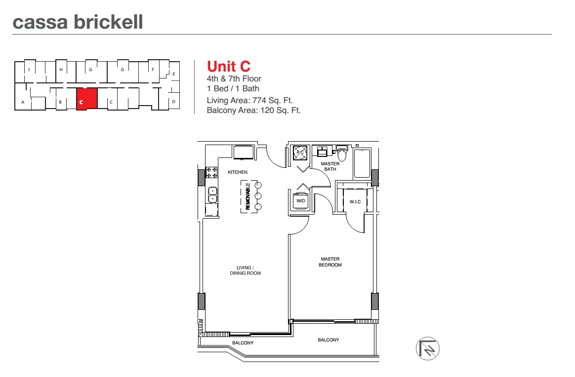 Cassa Brickell Unit C 4th & 7th floor