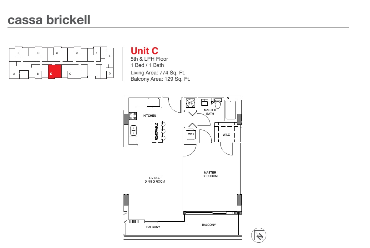 Cassa Brickell Unit C 5th & LPH floor