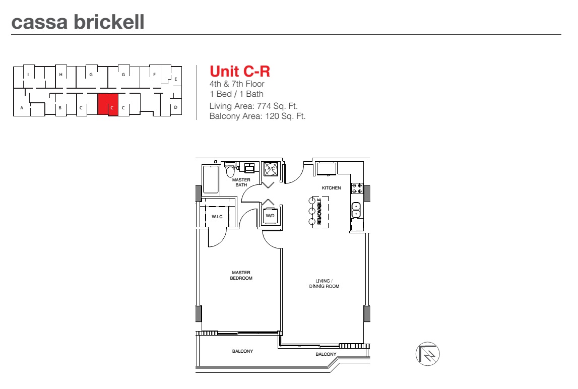 Cassa Brickell Unit C-R 4th & 7th floor