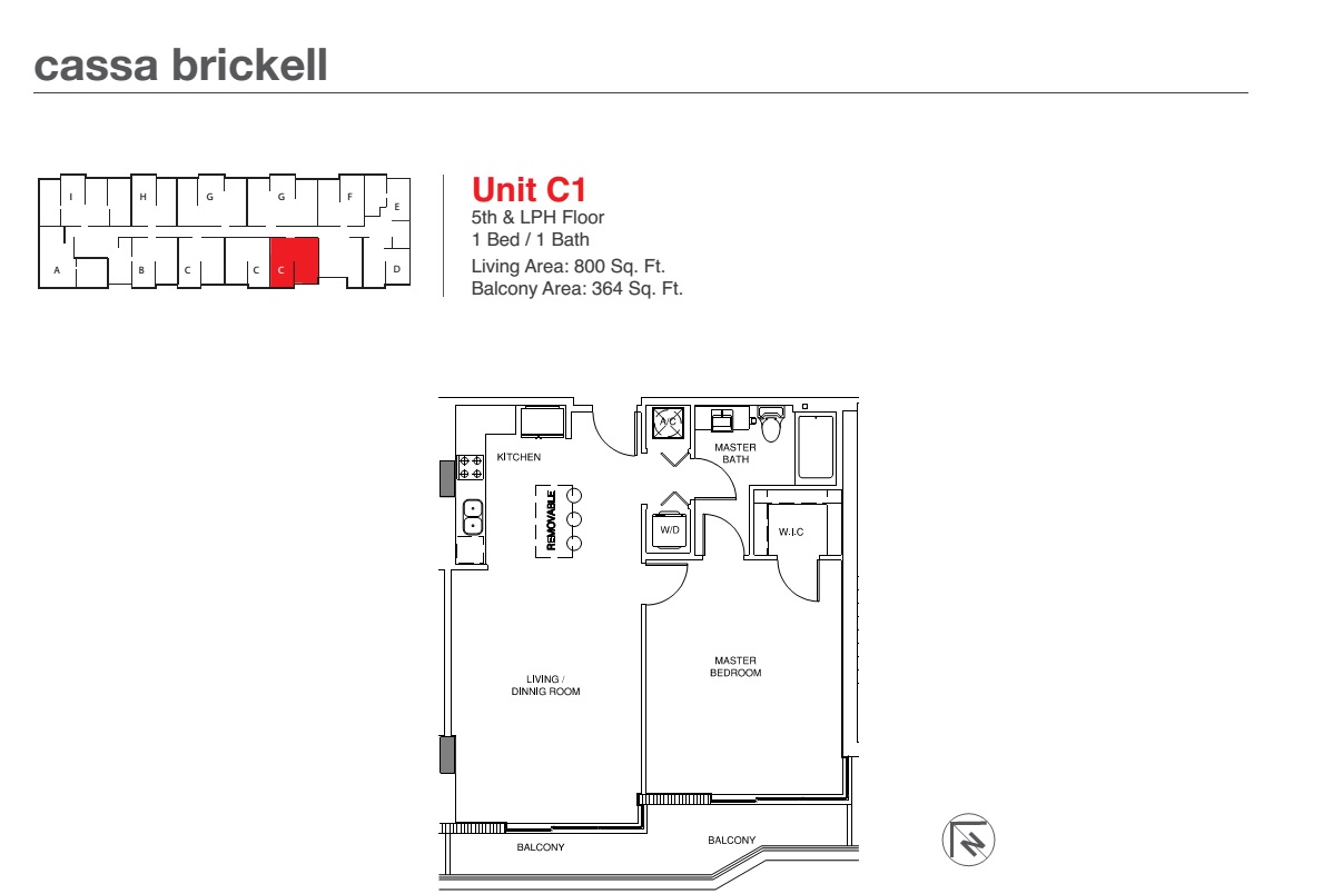 Cassa Brickell Unit C1 5th & LPH floor