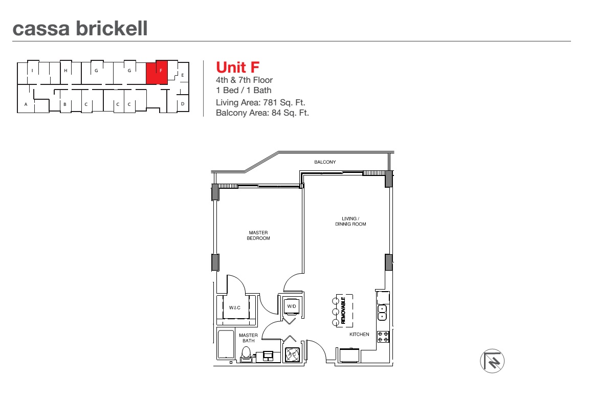 Cassa Brickell Unit F 4th & 7th floor