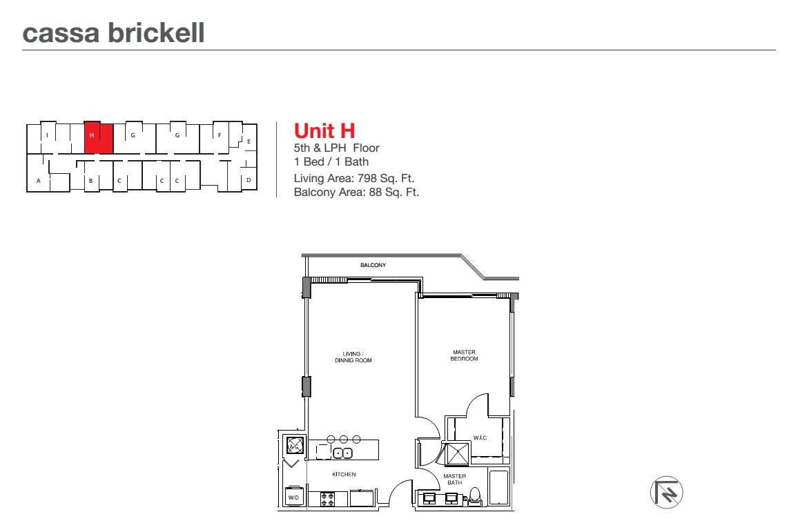 Cassa Brickell Unit H 5th & LPH floor