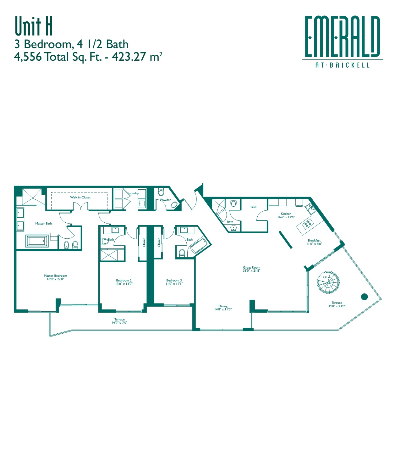 Emerald at Brickell Penthouse 01-H