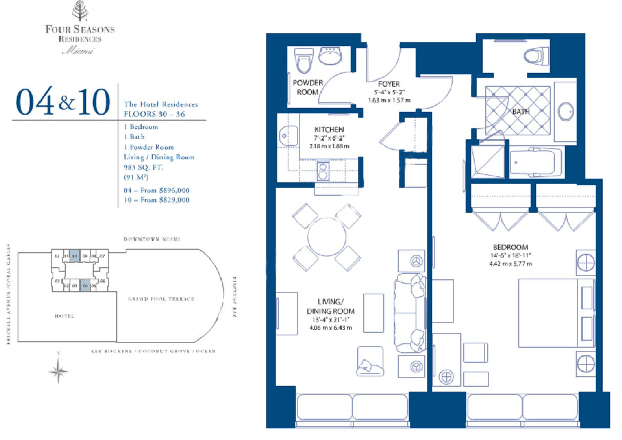 Four Seasons Condo Hotel Residences 04&10 Floors 30-36