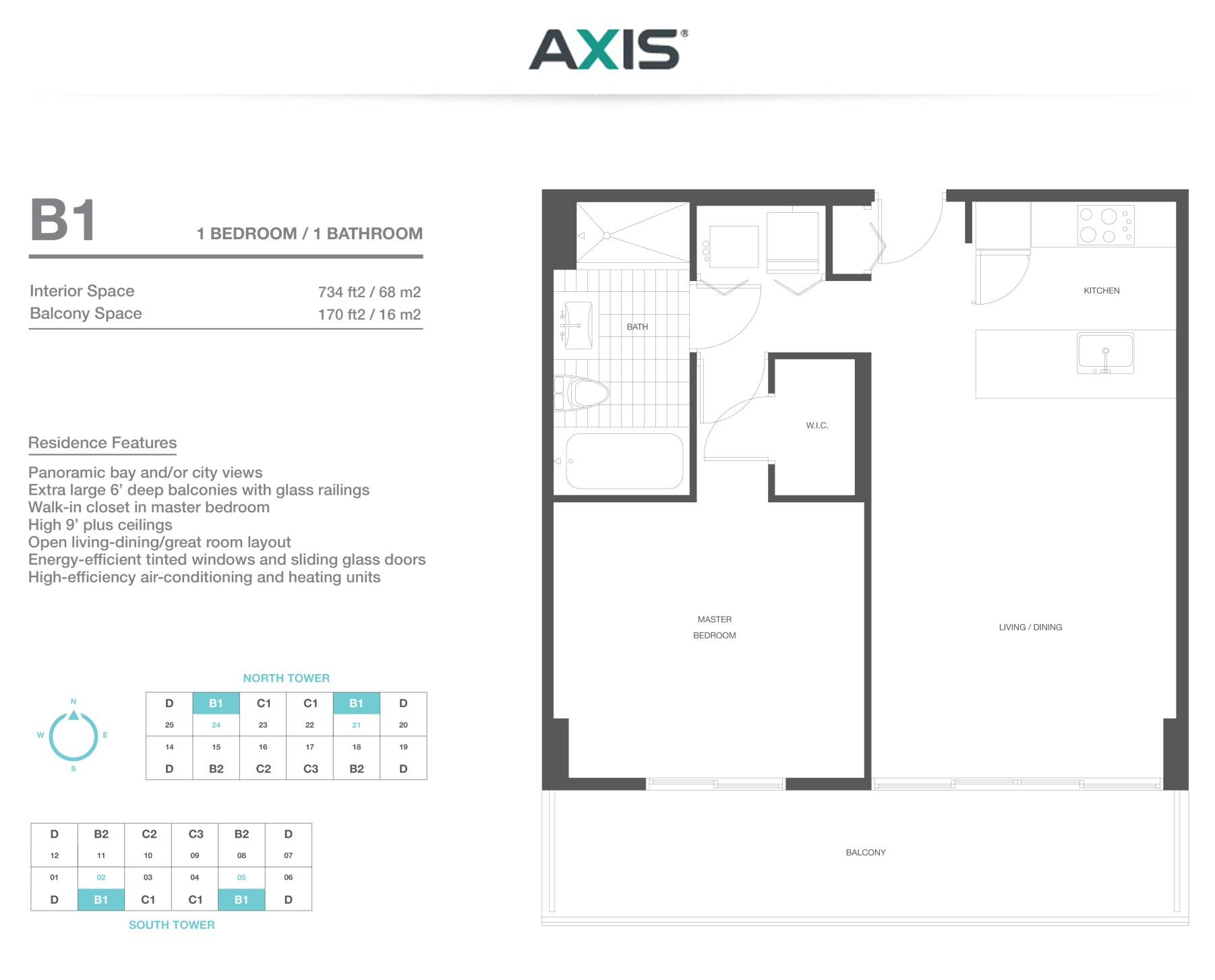 The Axis on Brickell II North Residence B1