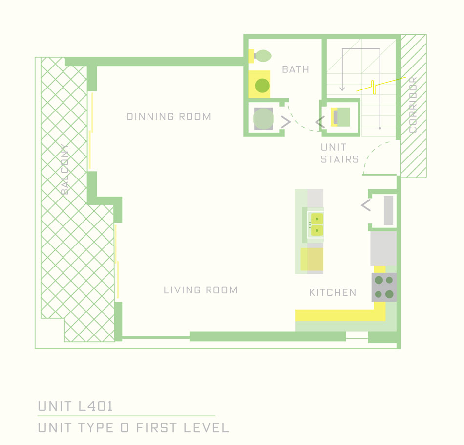 South 27 Lofts Unit L401 Type O First Level