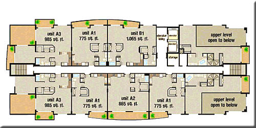 Uptown Lofts Condo Upper Level Penthouse Floor Plans