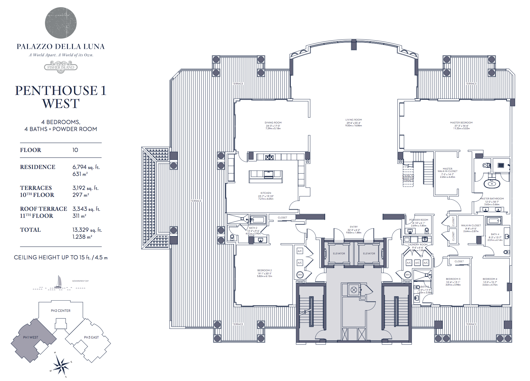 Palazzo della Luna| Penthouse West Floor 10 (Second Level)