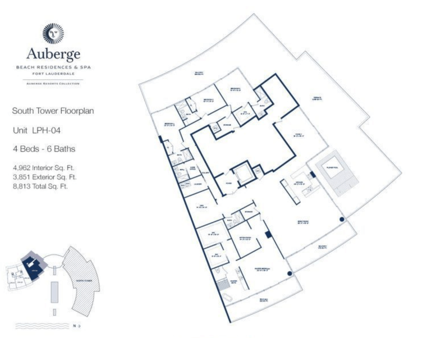 Auberge Beach Residences South Tower LPH-04 | 4 Beds - 6 baths