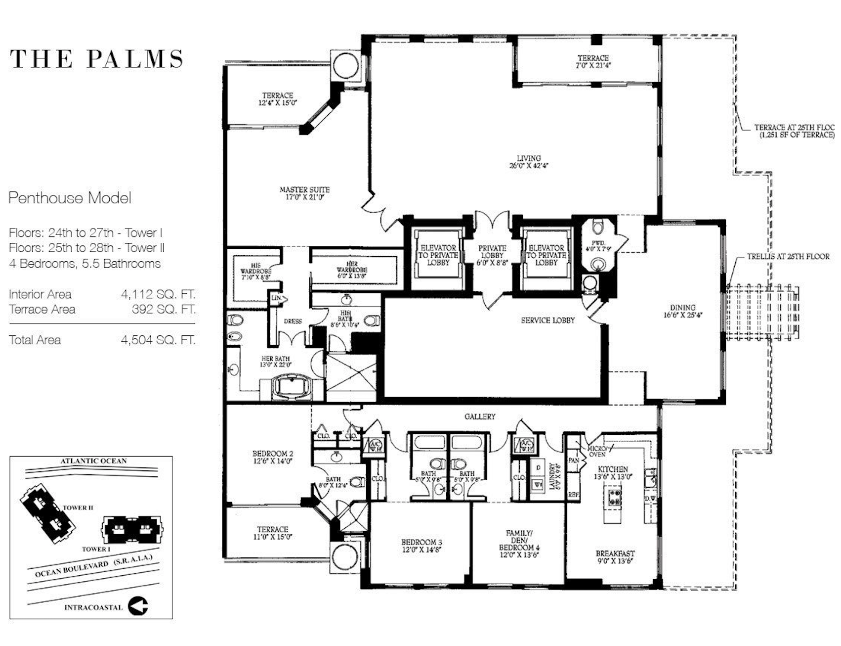 The Palms Fort Lauderdale | Floor Plan Penthouse