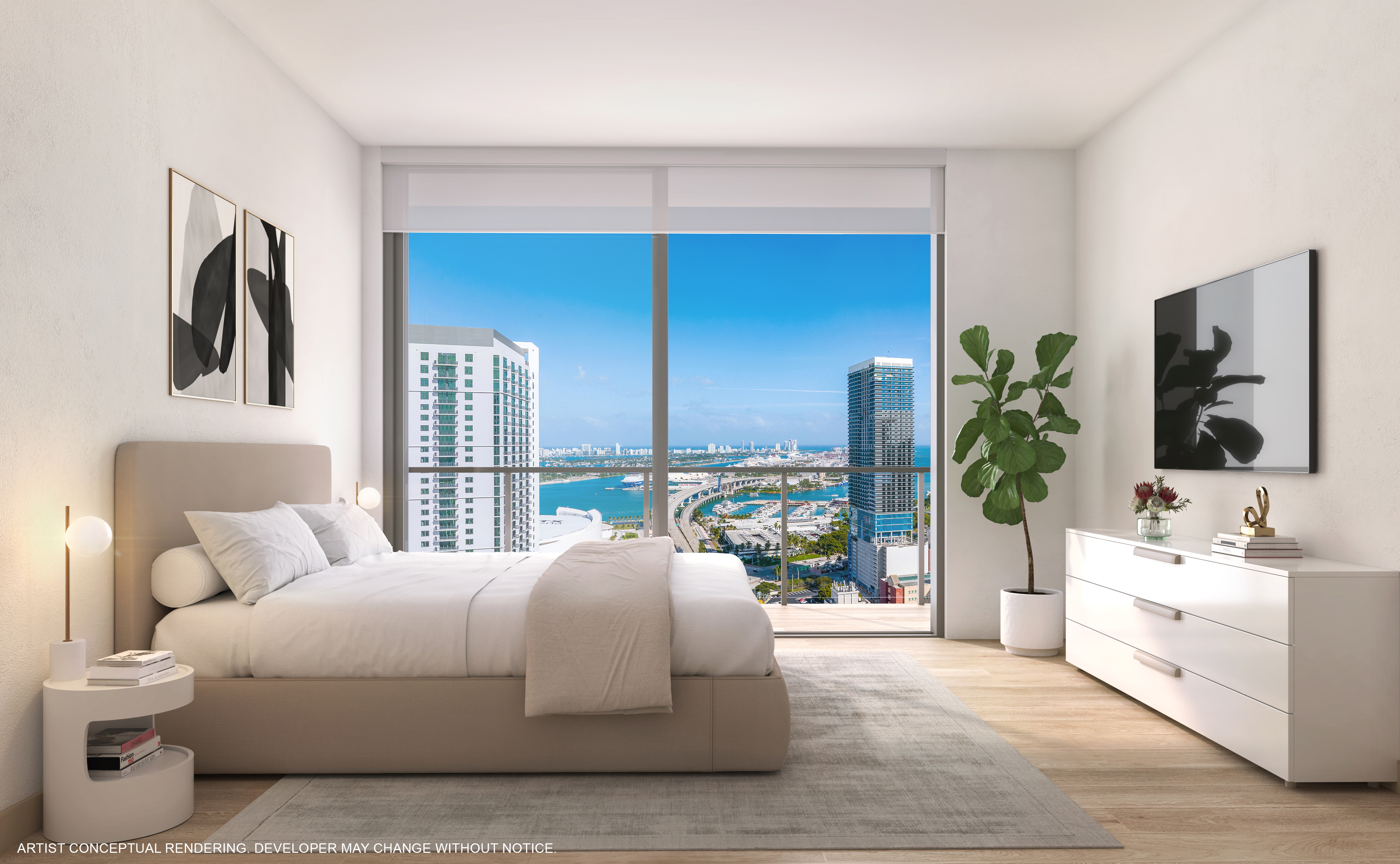 Professional co-working lounge and content creation suites at 600 Miami Worldcenter Airbnb Condos