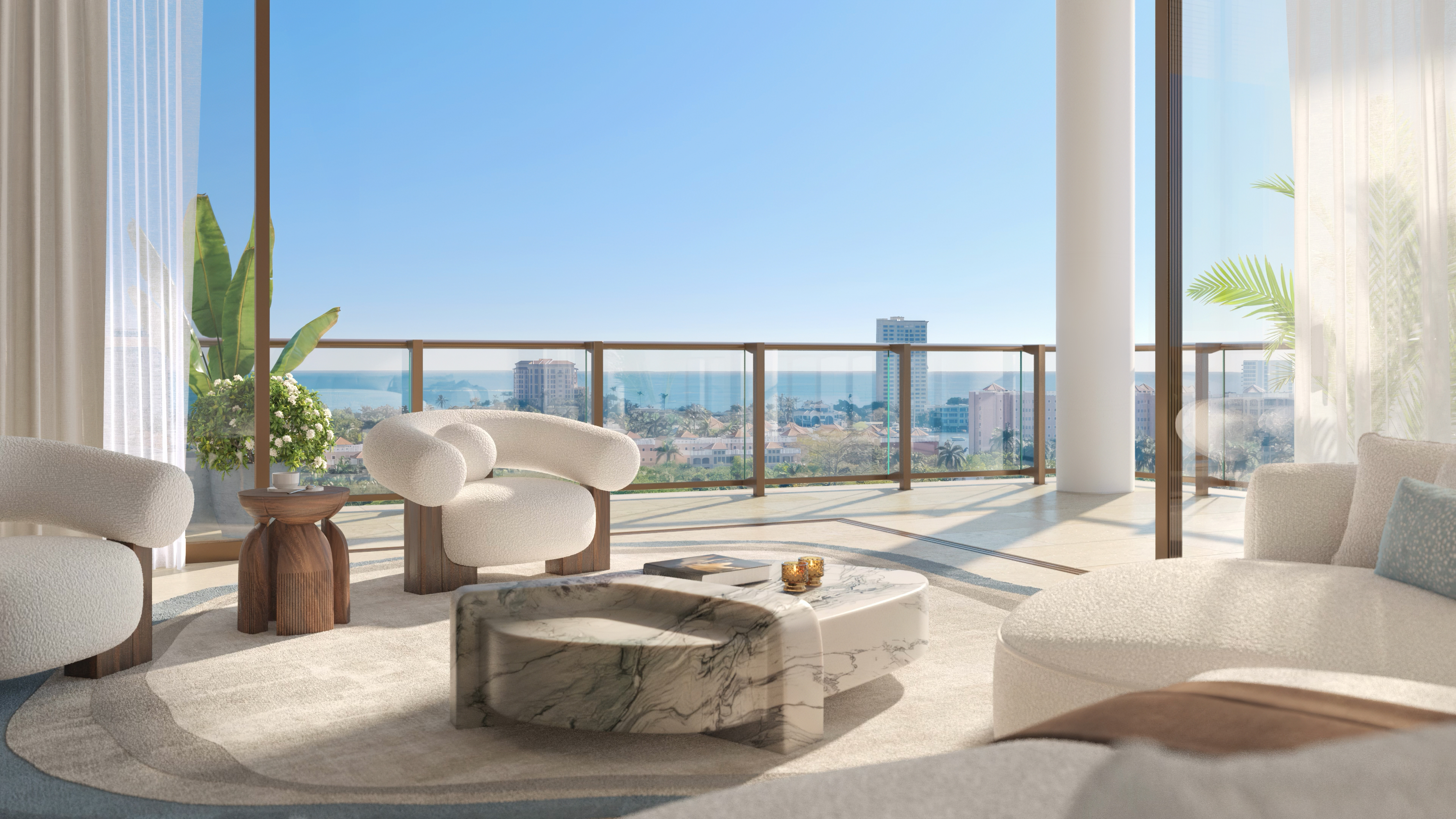 The French Riviera-inspired rooftop pool and lounge at Glass House Boca Raton