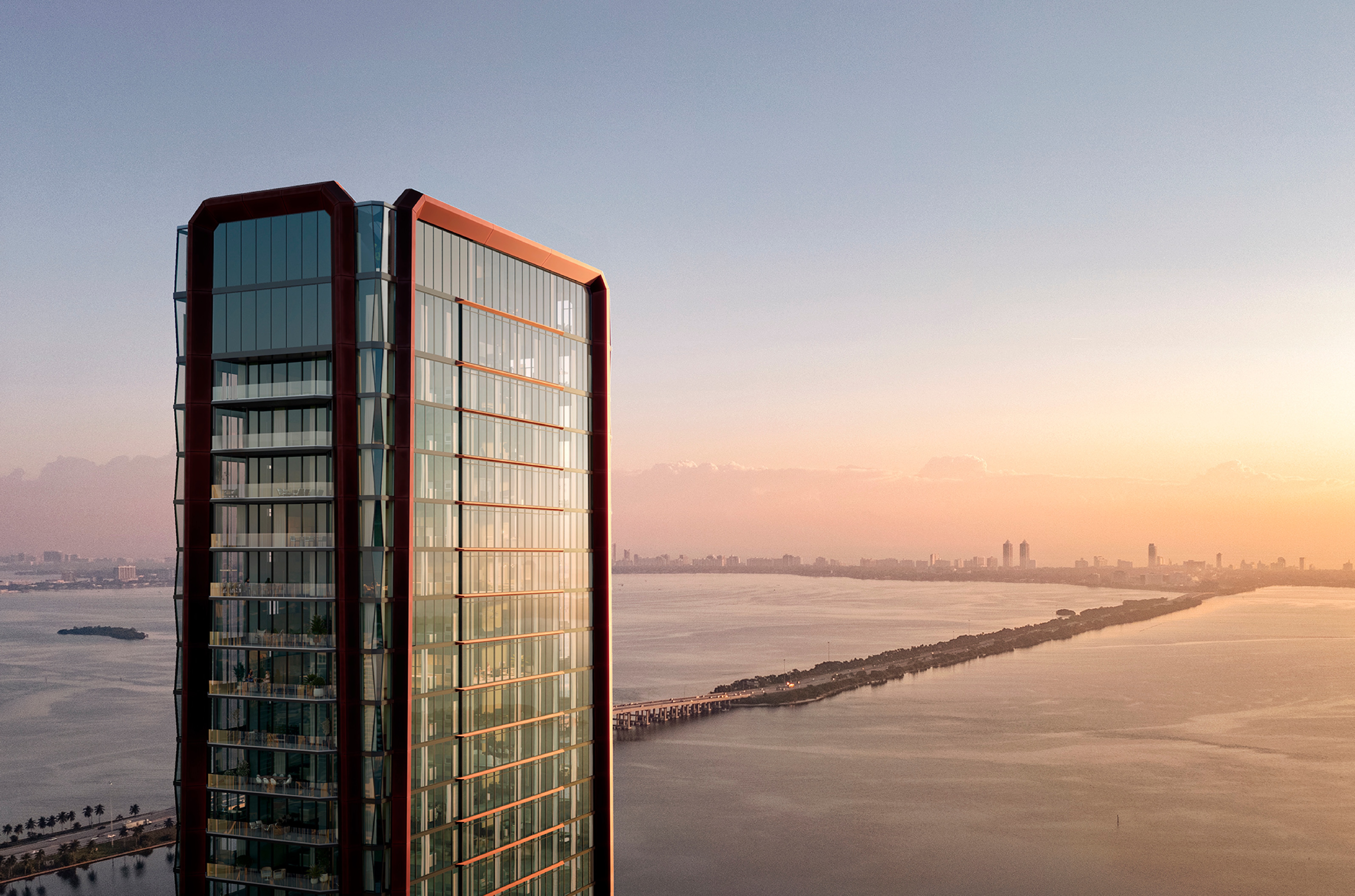 Villa Miami Luxury Residences 55-story copper-glazed tower in Edgewater