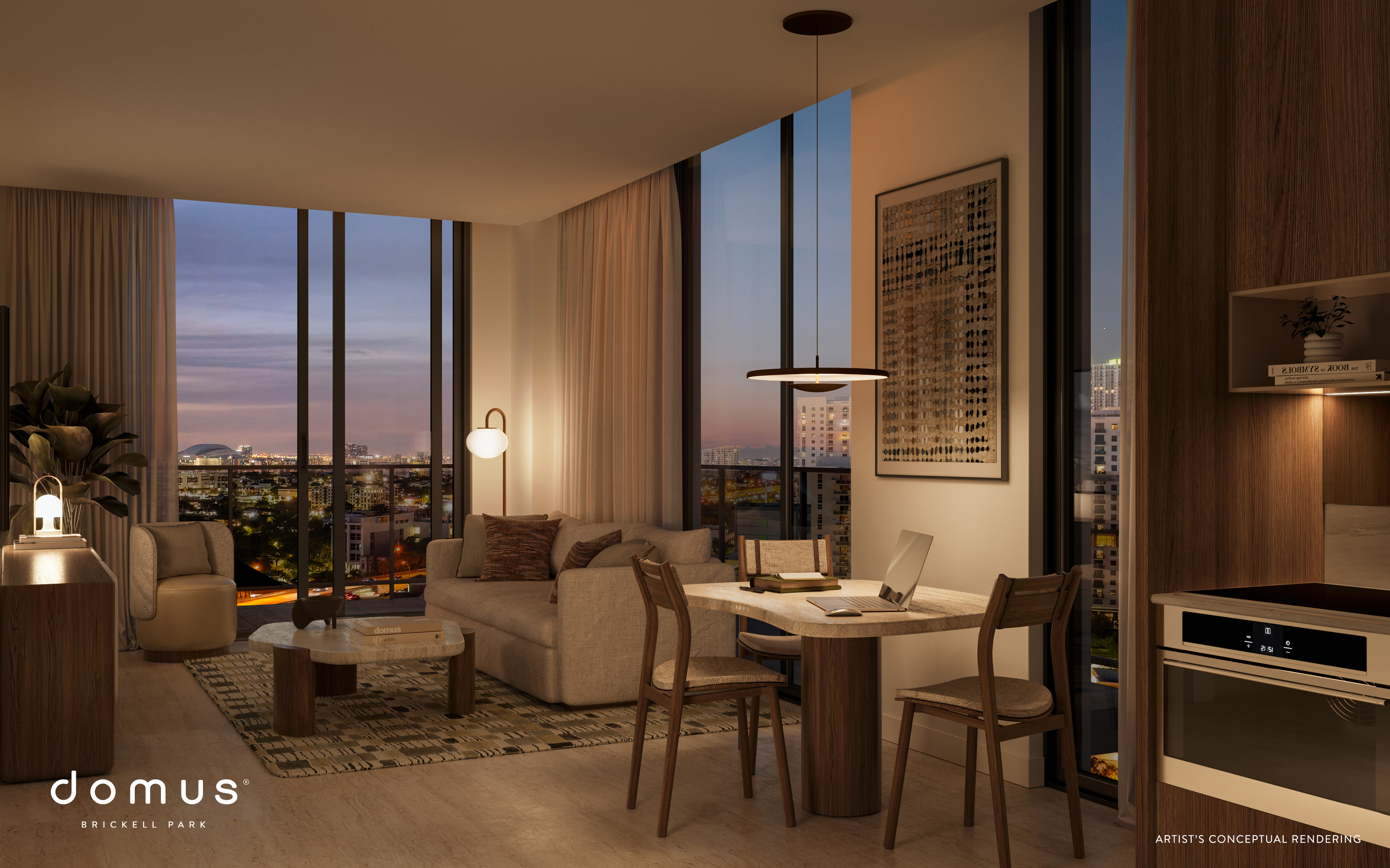 Luxury rooftop pool and city views at Brickell short-term rental condos